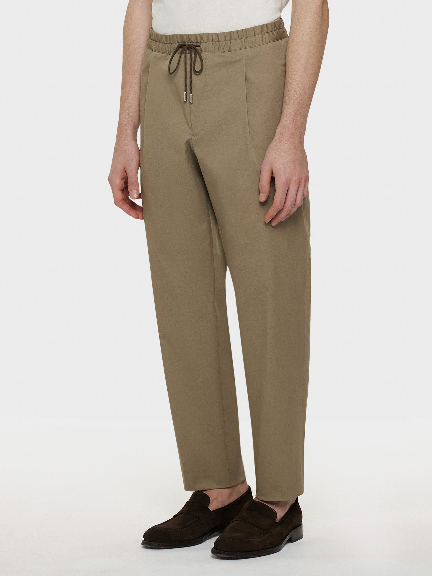 Caruso Beige cotton jogger trousers