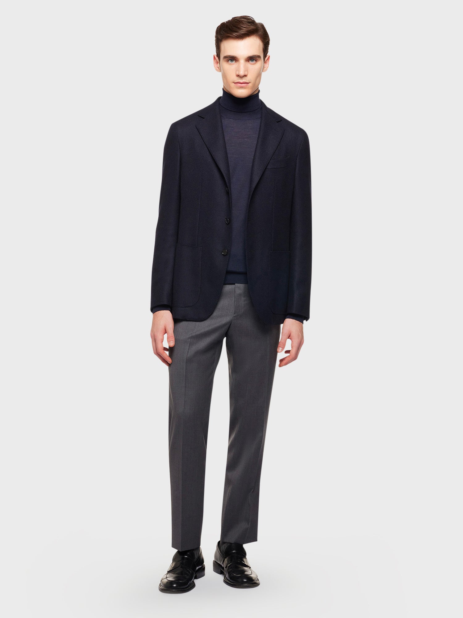 Abbigliamento Giacca Blu E Dolcevita Caruso Giacca Aida In Lana E