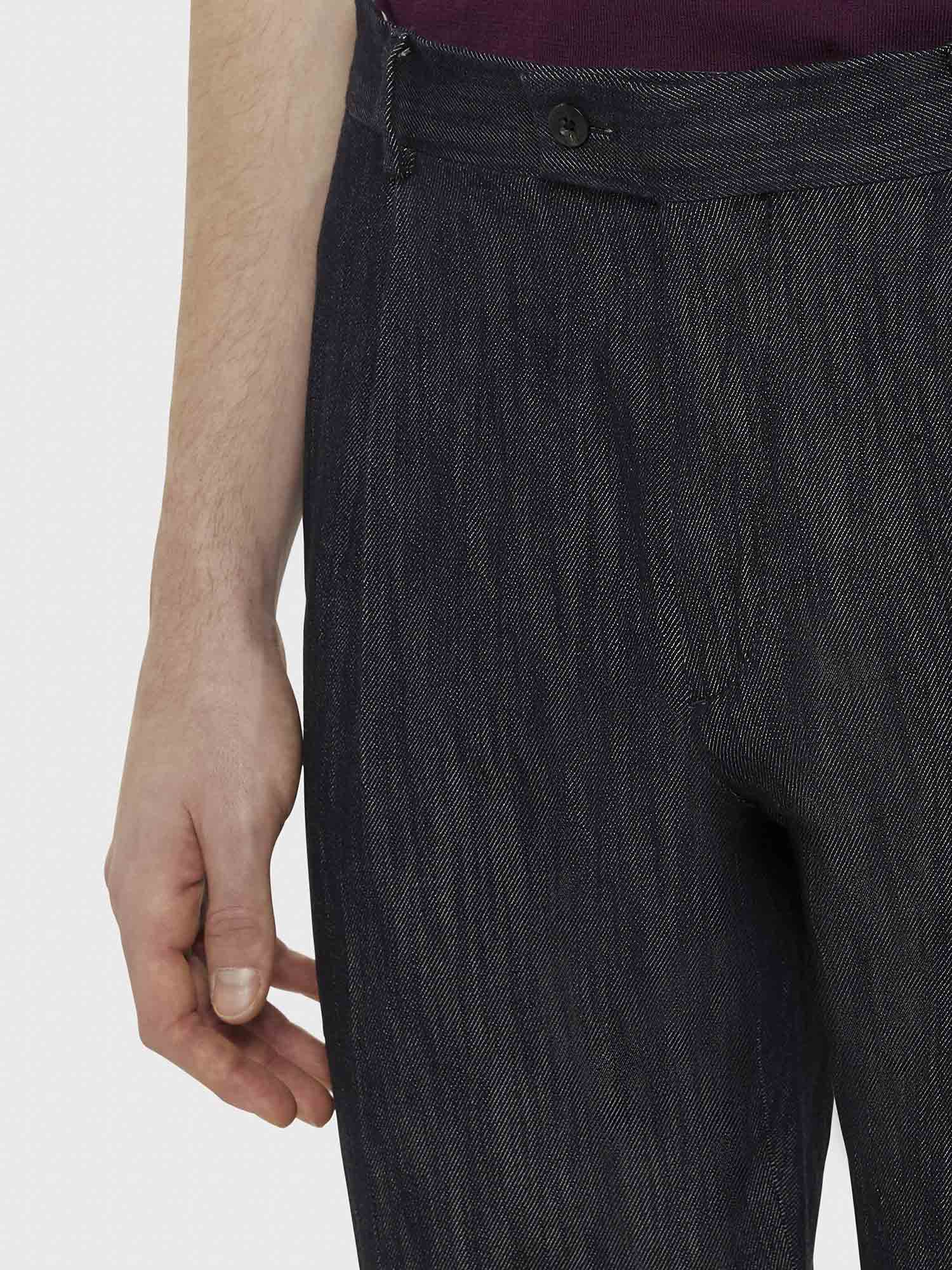 Caruso Menswear Abbigliamento Uomo Pantalone in cotone denim blu dettaglio