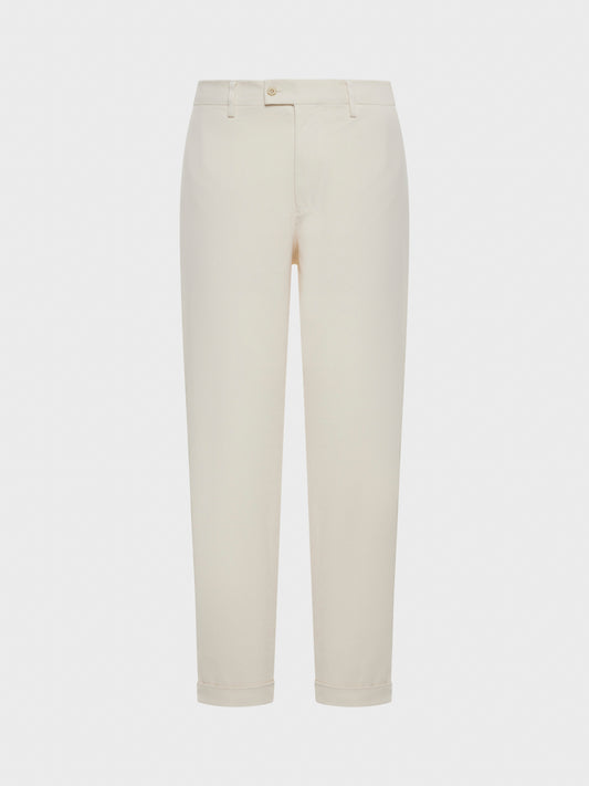 Caruso Menswear Abbigliamento Uomo Pantalone in cotone stretch bianco still