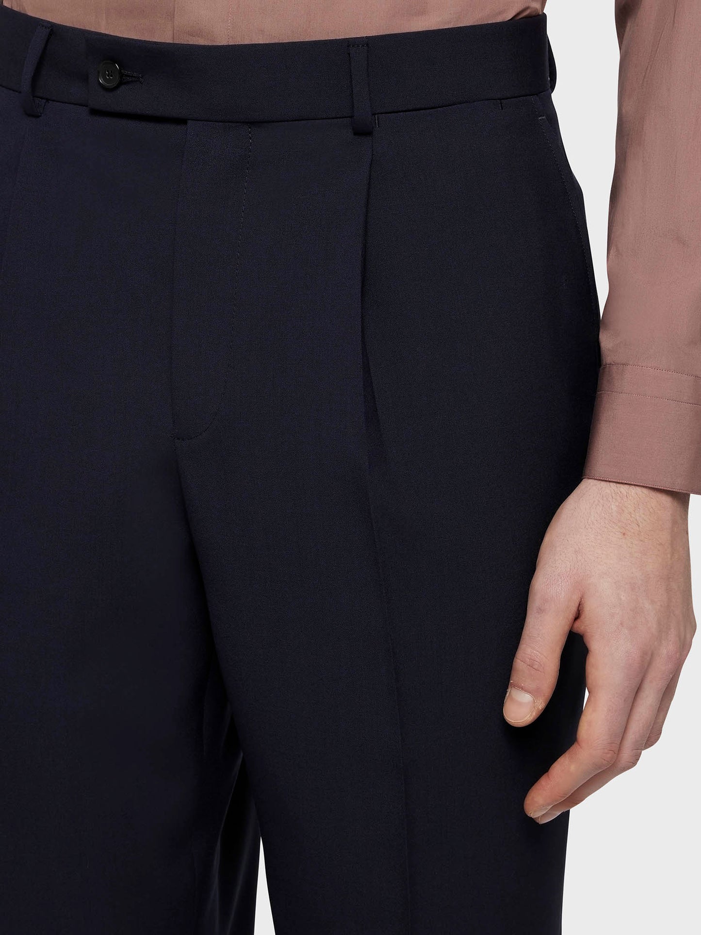 Caruso Menswear Abbigliamento Uomo Pantalone in lana blu dettaglio