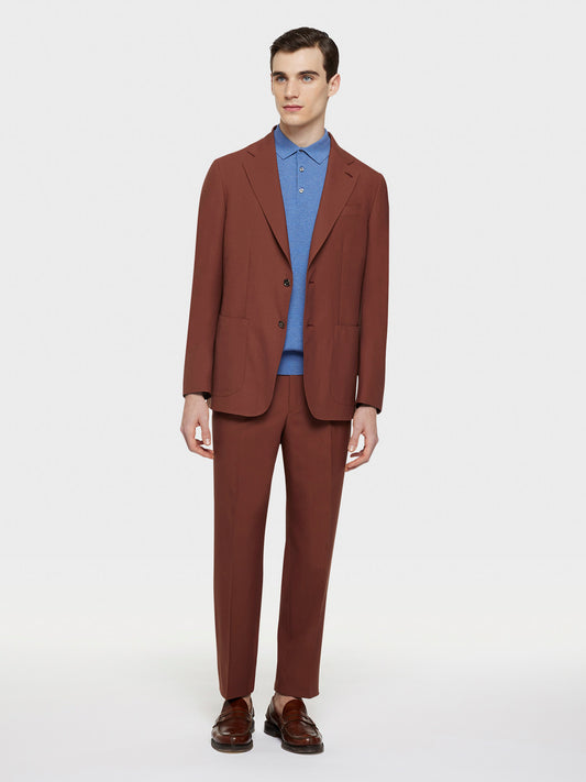 Caruso Menswear Abbigliamento Uomo Pantalone in lana color ruggine total look