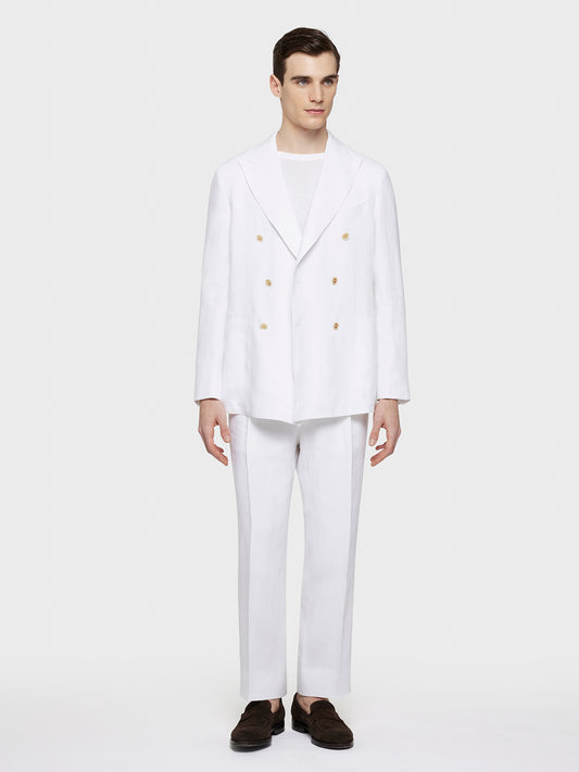 Caruso Menswear Abbigliamento Uomo Pantalone in lino bianco total look