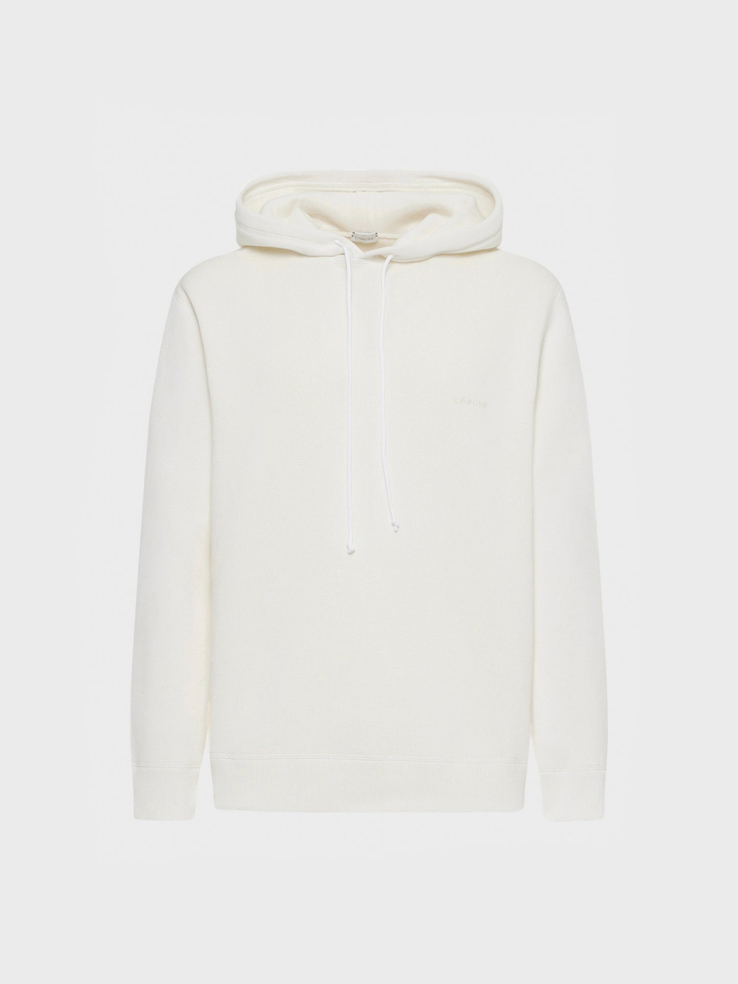 White Milano knit hoodie