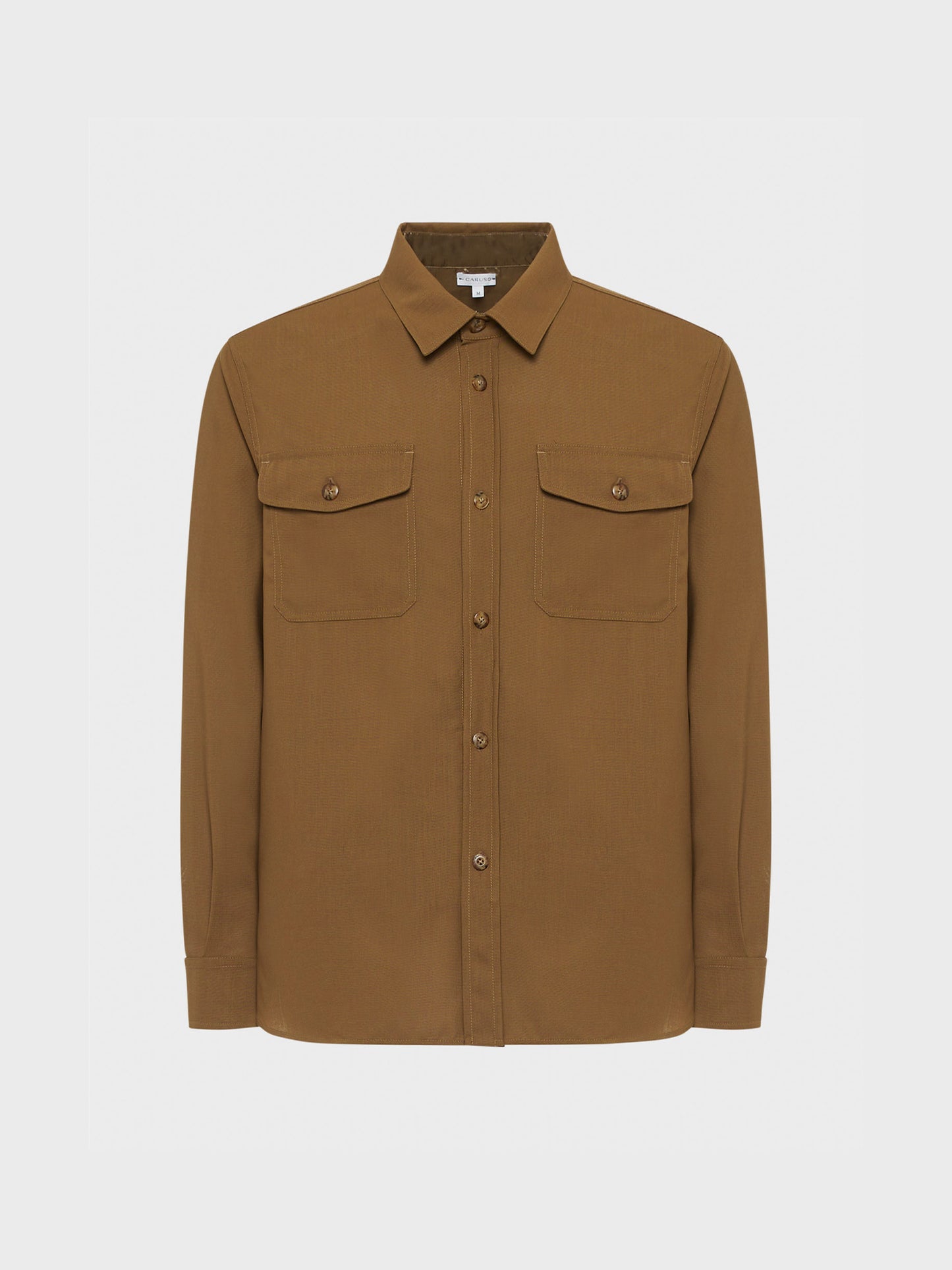Overshirt in brown-colored "Houdini" tropical wool