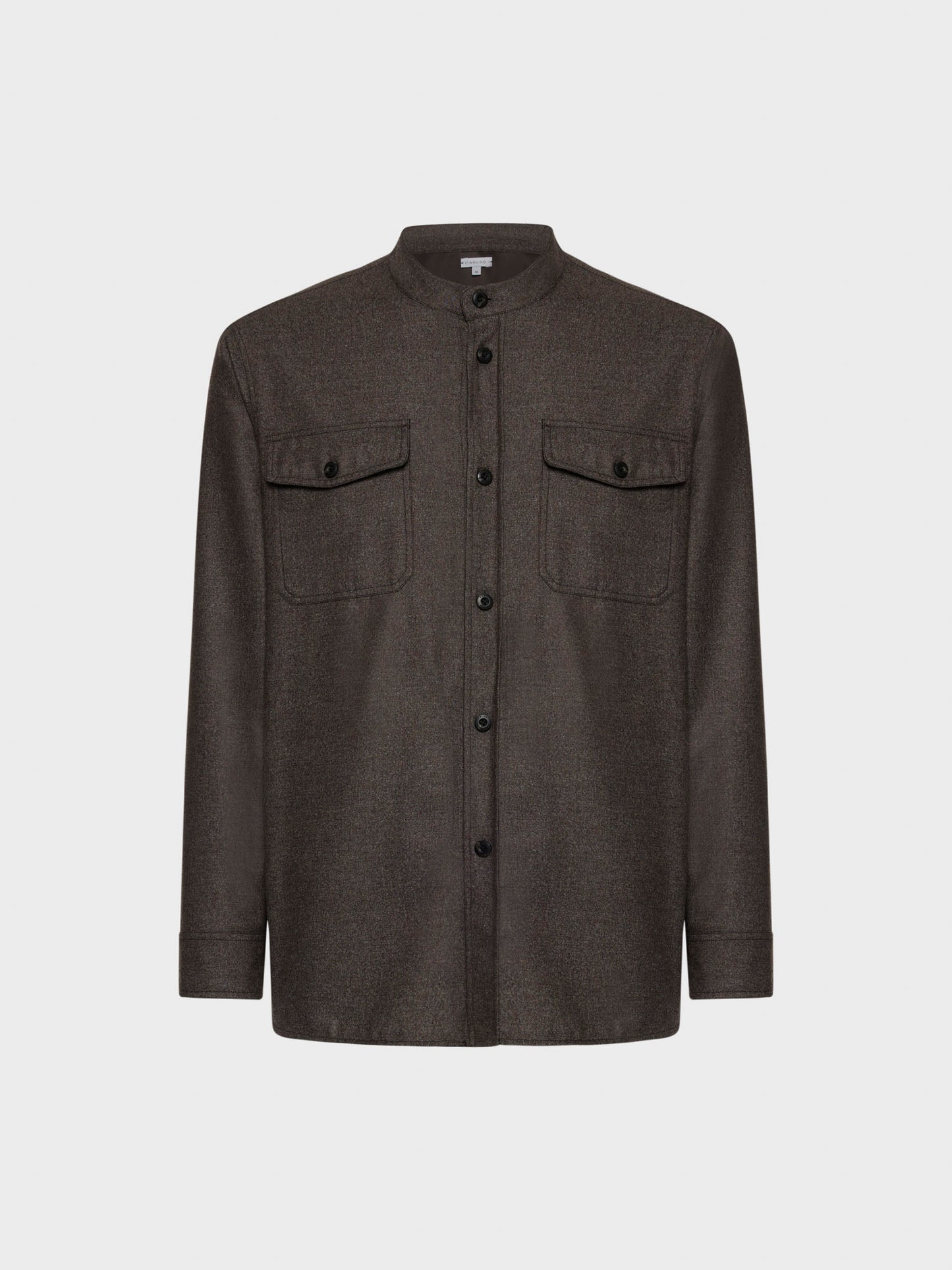 Caruso Menswear Abbigliamento Uomo Overshirt in flanella di lana marrone still