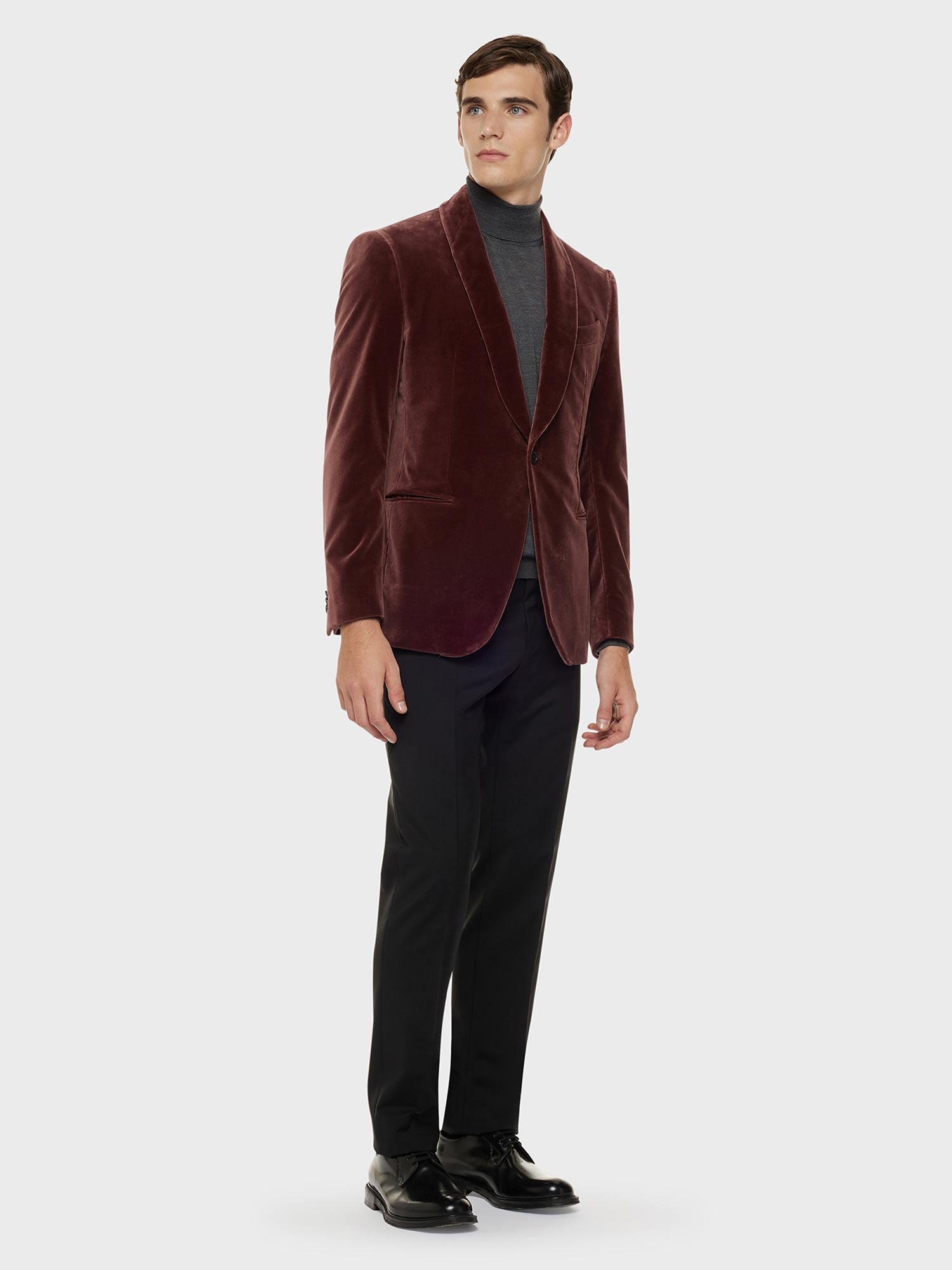 Caruso Manon dinner jacket in burgundy velvet - Main Image