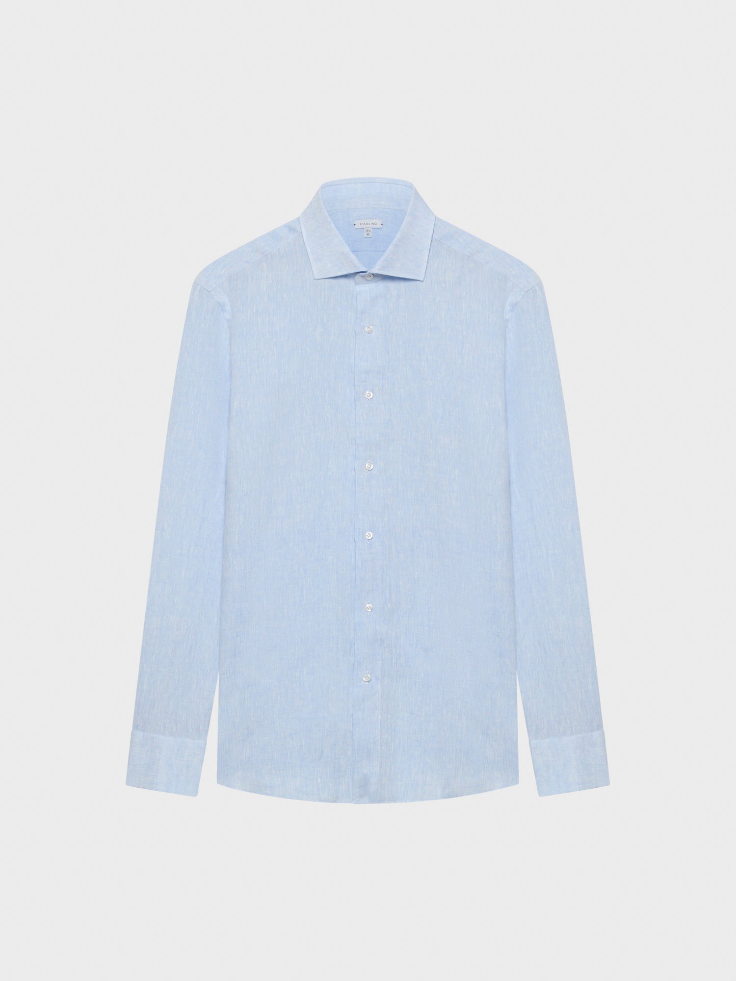Light blue linen slim-fit shirt