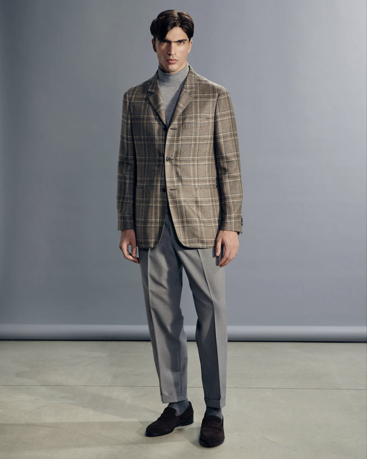 Soragna Suit, Glen Plaid, Wool-Cashmere Blend – Caruso