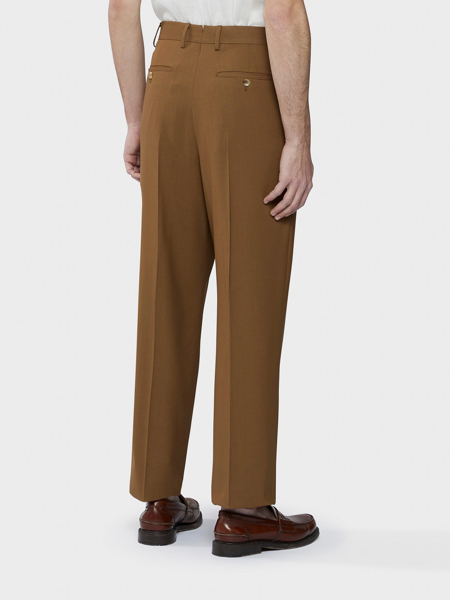 Brown "Houdini" tropical wool trousers