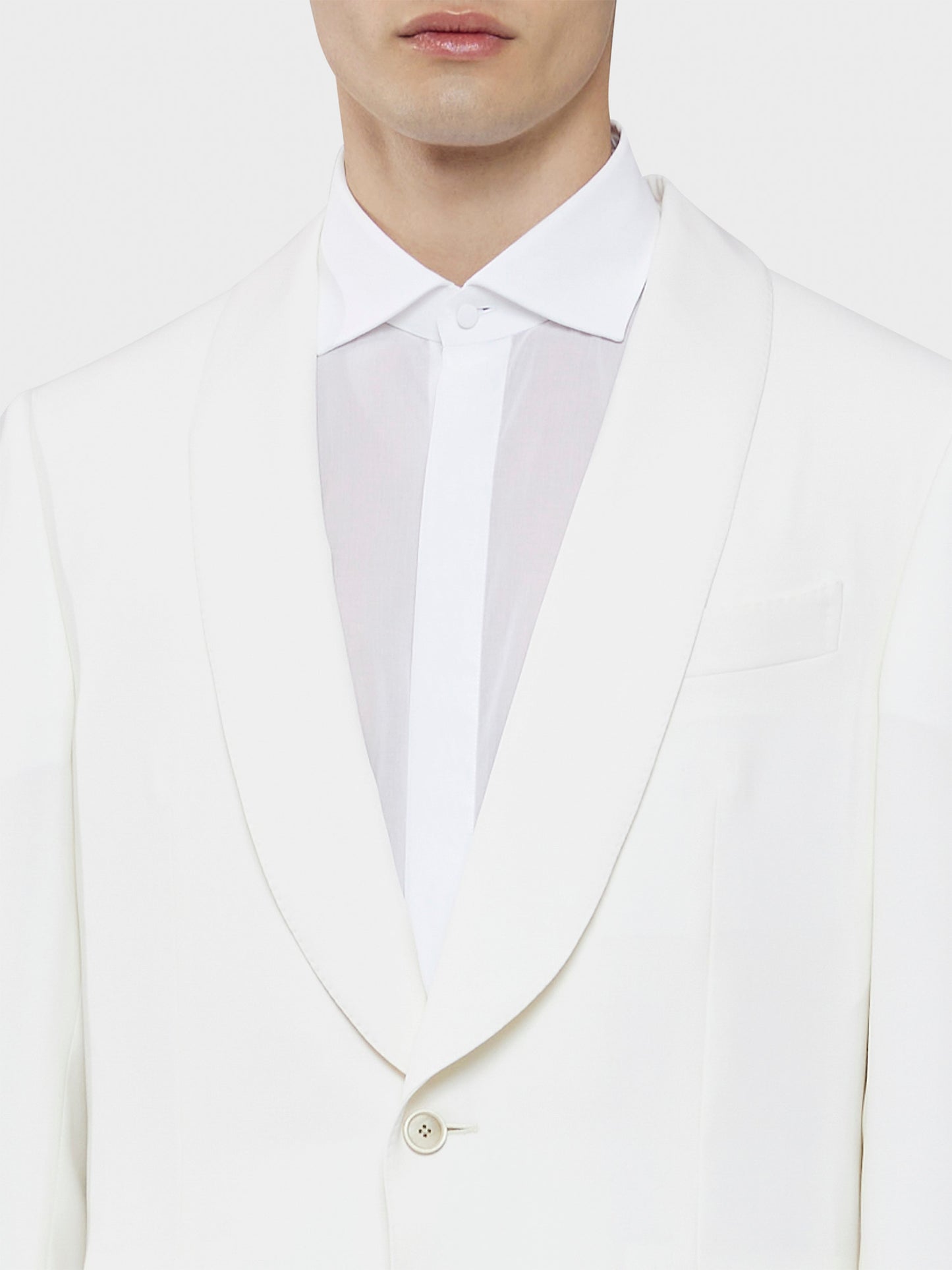 Caruso Menswear Abbigliamento Uomo Giacca Norma foderata in lana bianco drop 7R dettaglio