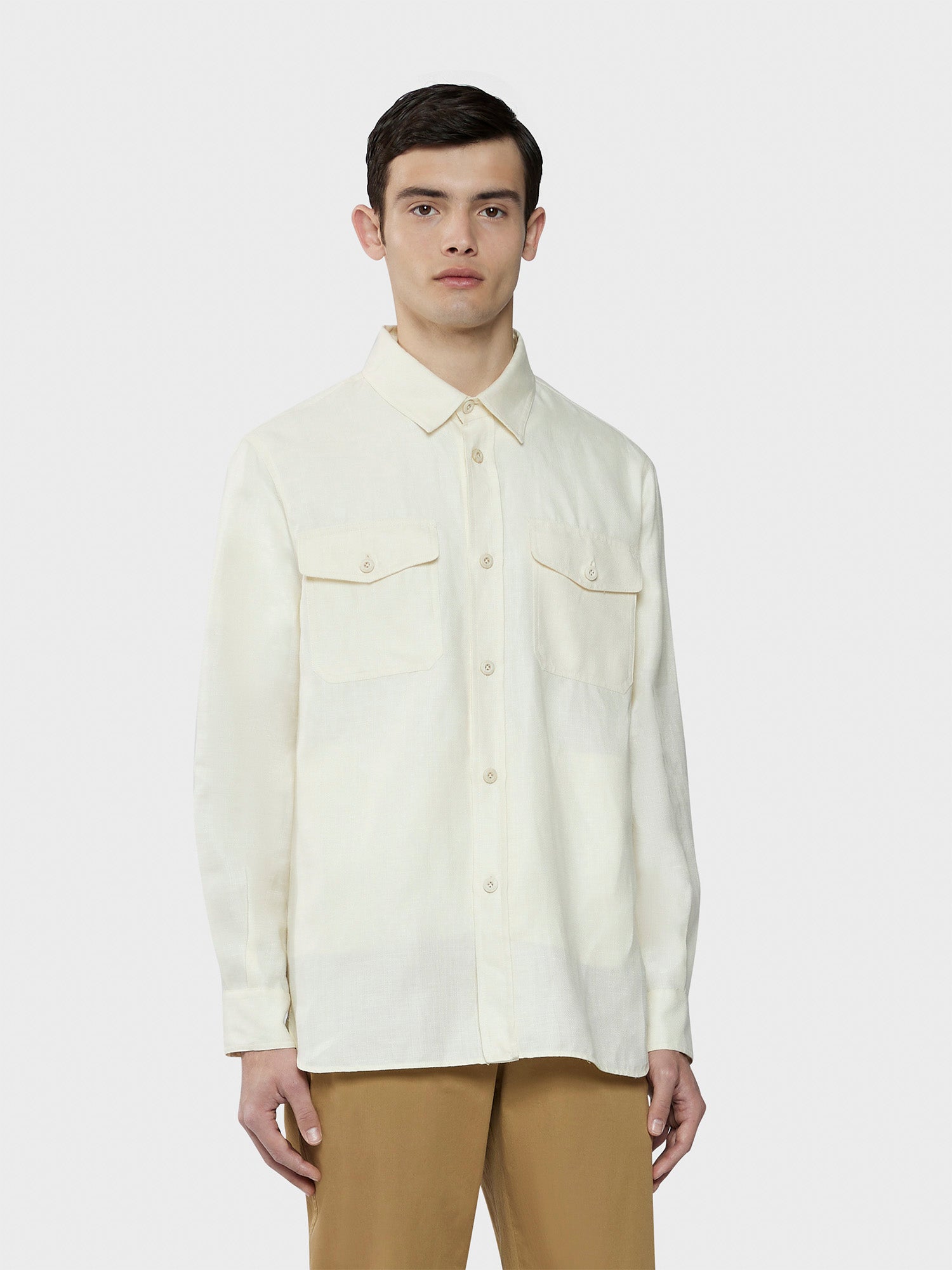 Caruso - White linen and wool overshirt Caruso - White linen and wool overshirt