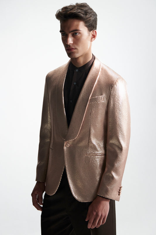 Giacca aida in lana con paillettes rosa