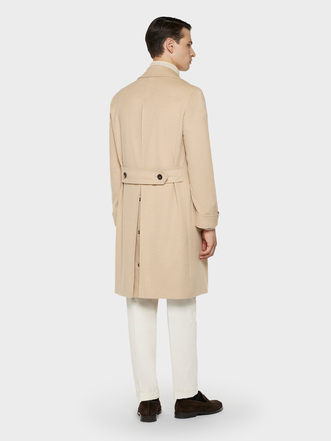 Caruso Menswear Abbigliamento Uomo Outerwear Cappotto otello in cammello beige look 4