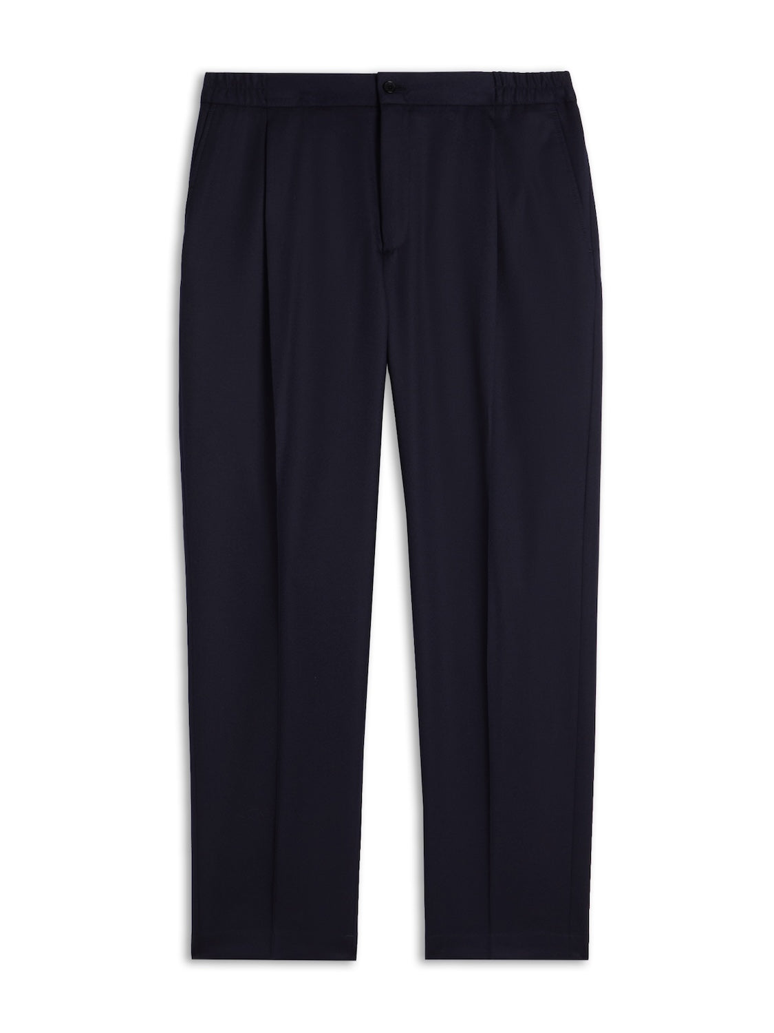 Pantalone jogger fit in flanella di lana blu