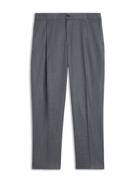 Jogger-fit trousers in gray wool flannel