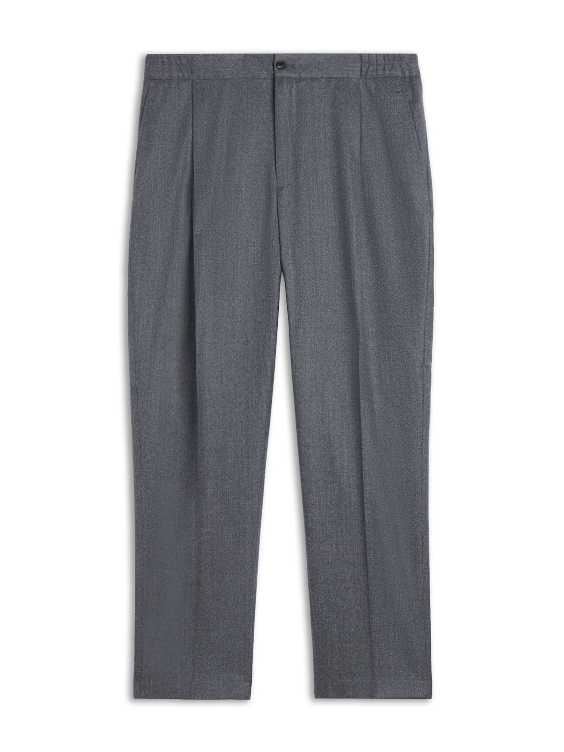 Pantalone jogger fit in flanella di lana grigio