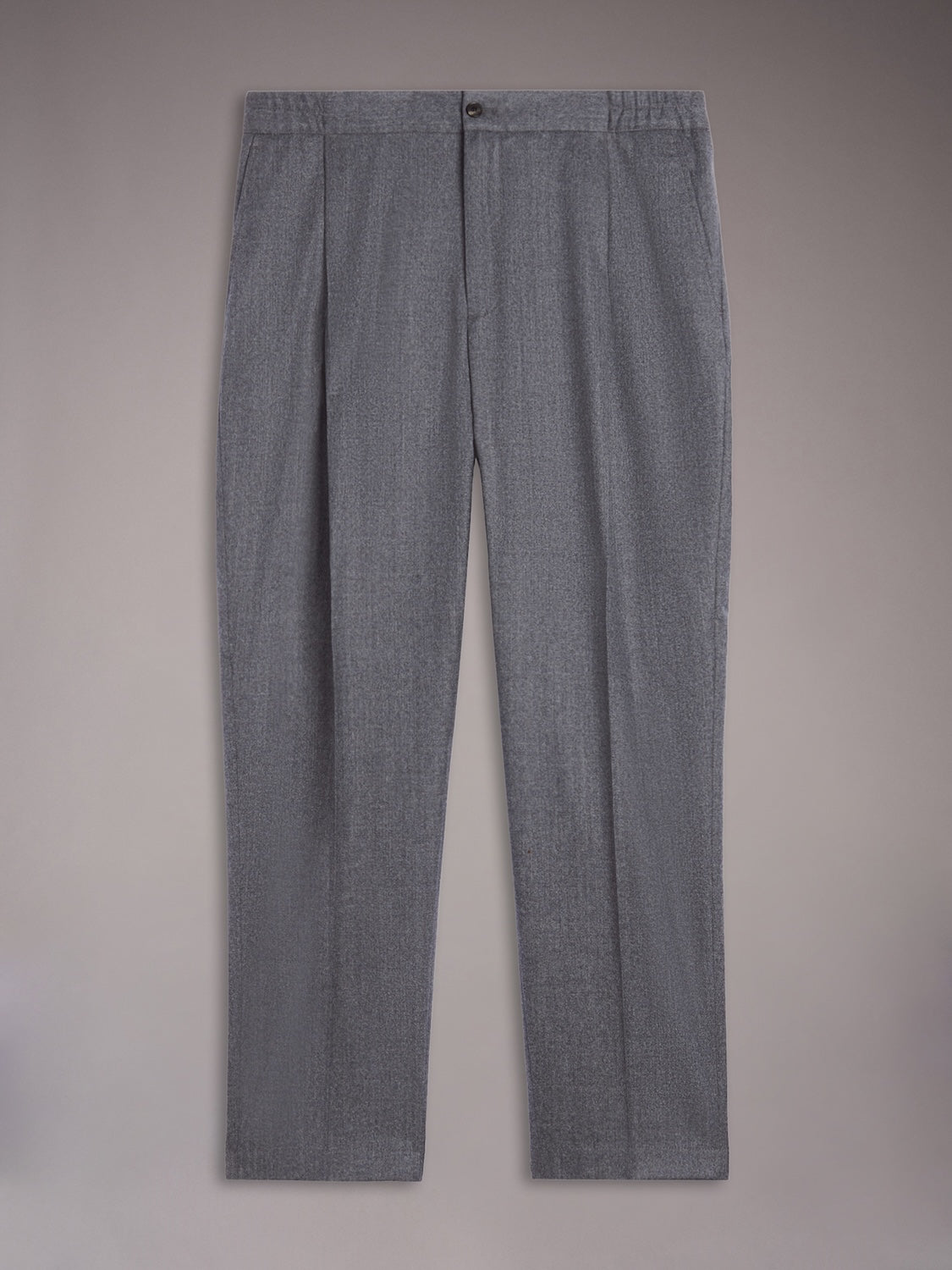 Pantalone jogger fit in flanella di lana grigio
