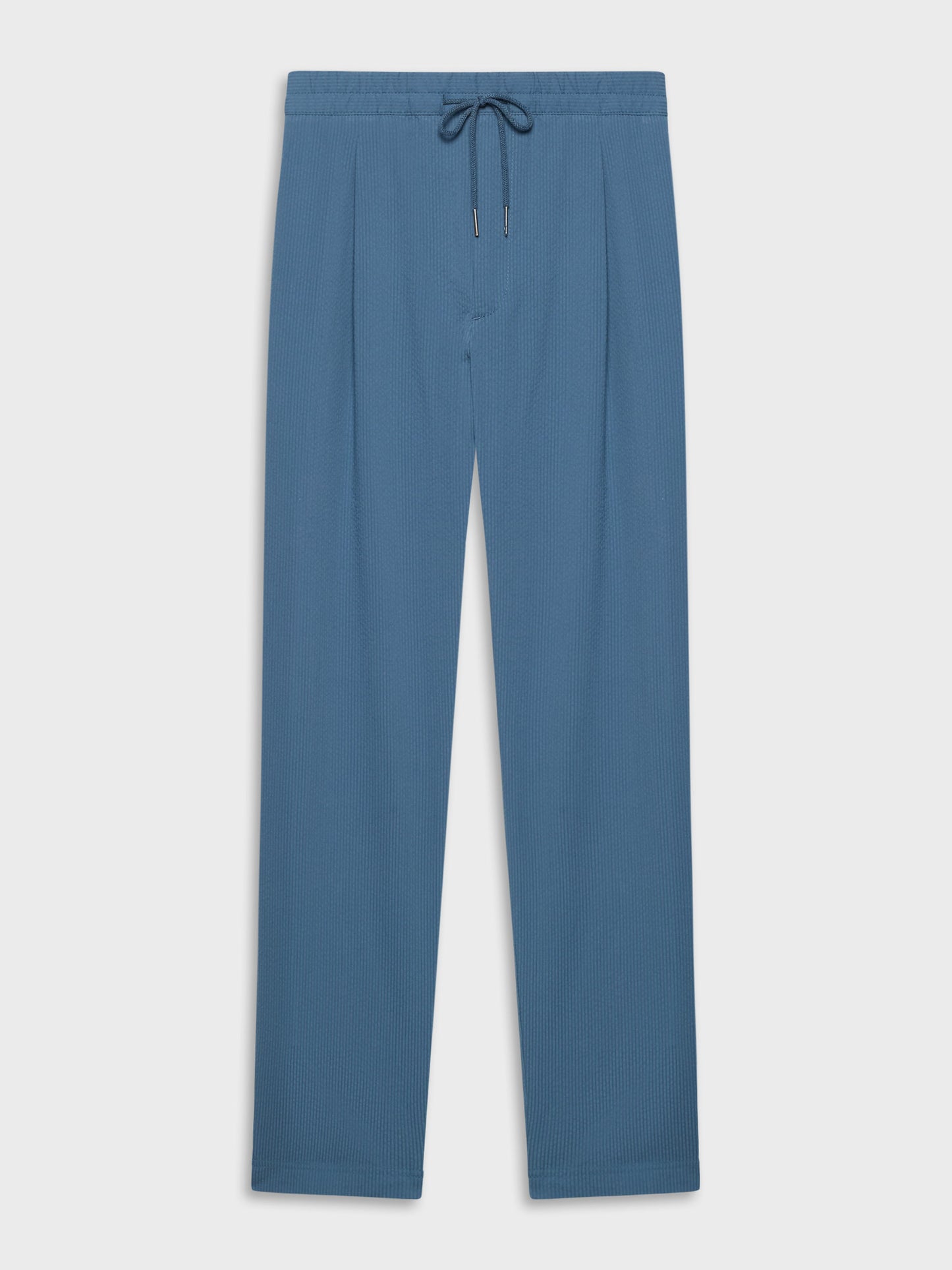 Pantalone jogger in seersucker di cotone azzurro