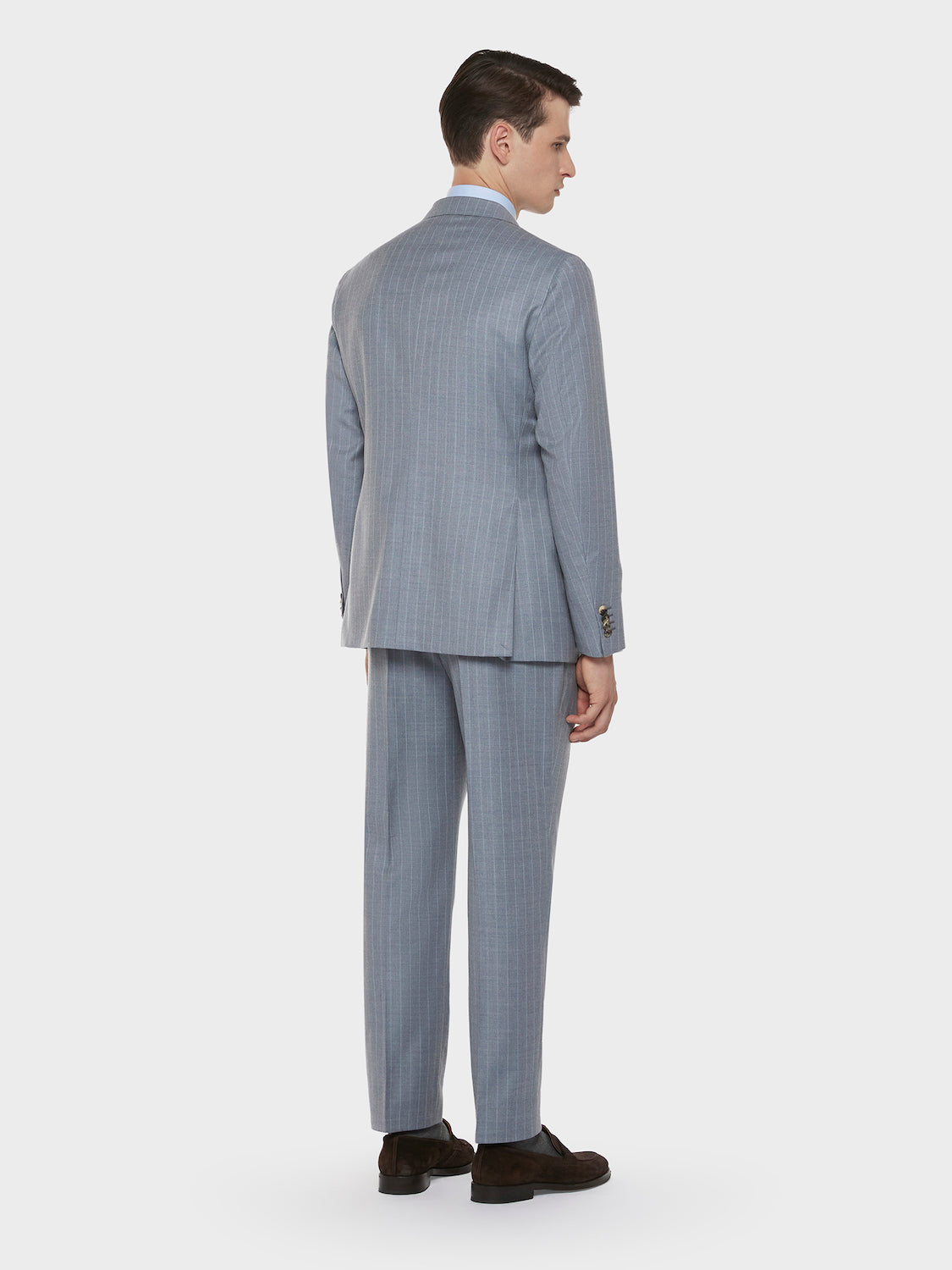 Caruso Menswear Abbigliamento Uomo Abiti Abito aida gessato in flanella di lana bluette look 3