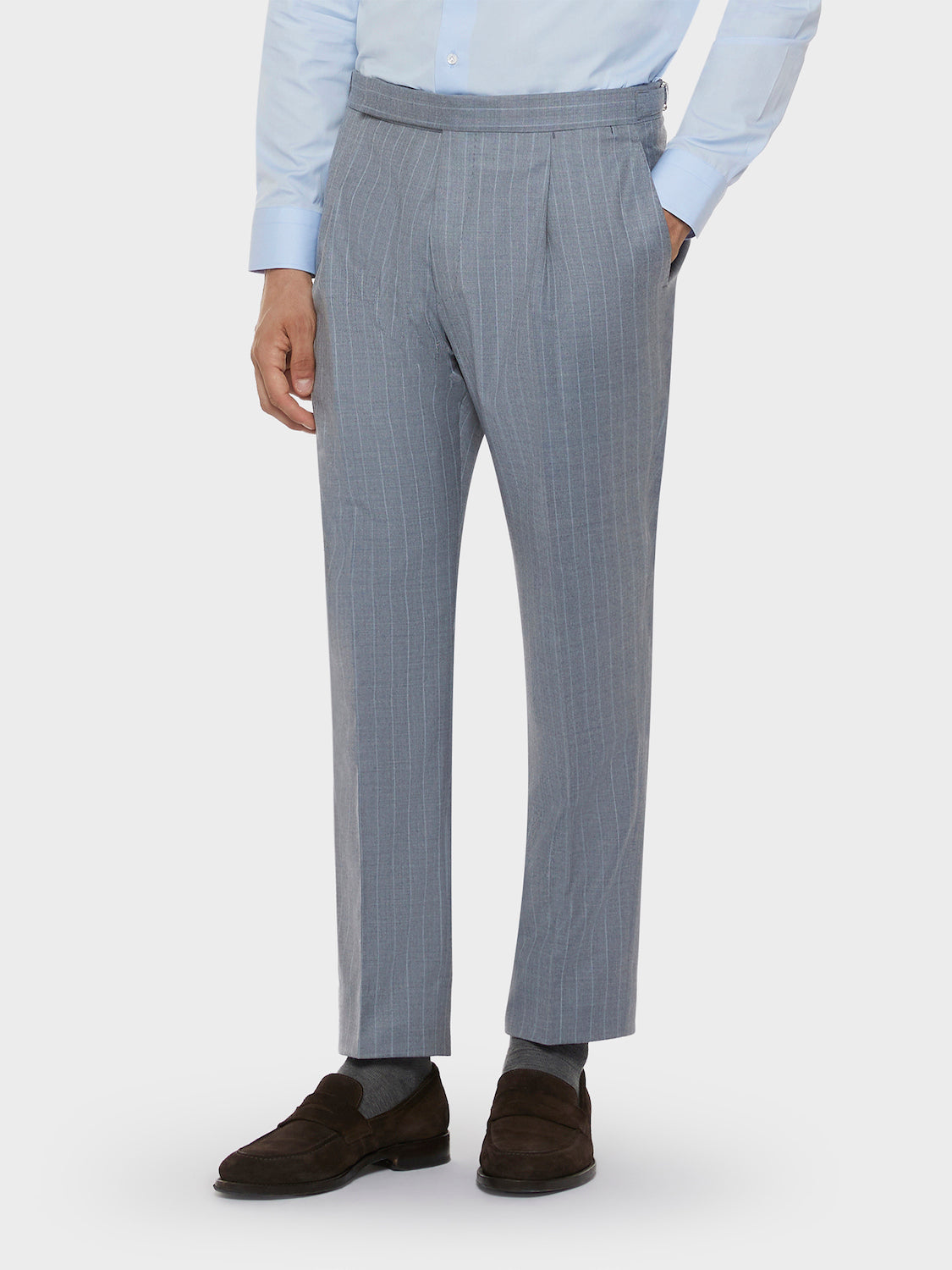 Caruso Menswear Abbigliamento Uomo Abiti Abito aida gessato in flanella di lana bluette look 4