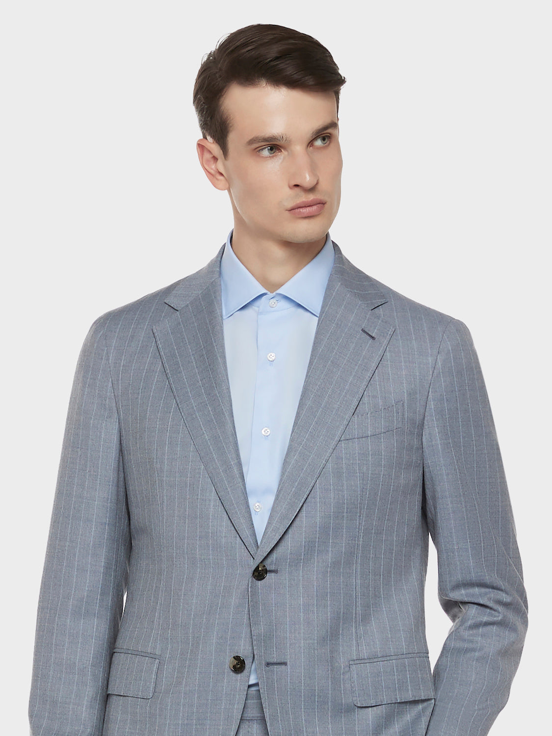 Caruso Menswear Abbigliamento Uomo Abiti Abito aida gessato in flanella di lana bluette look 5