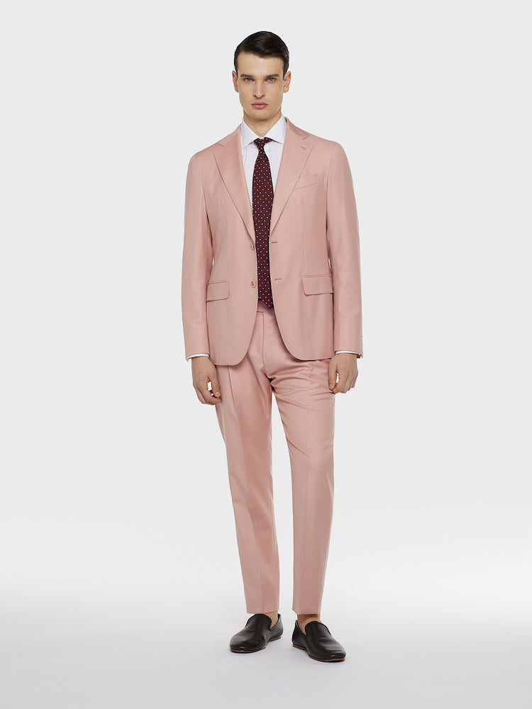 Pink Aida Suit in Wool Twill