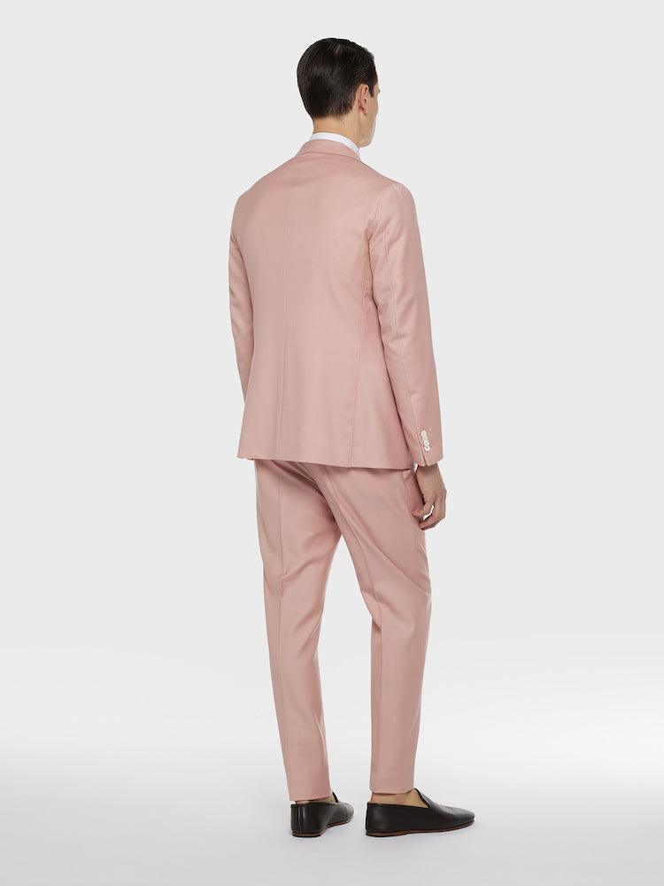 Pink Aida Suit in Wool Twill