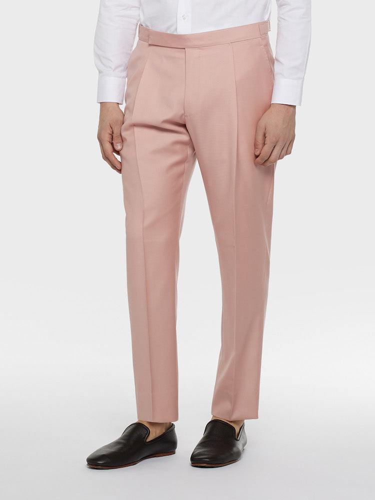 Pink Aida Suit in Wool Twill