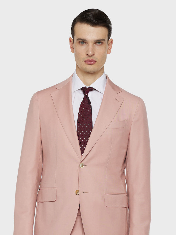 Pink Aida Suit in Wool Twill