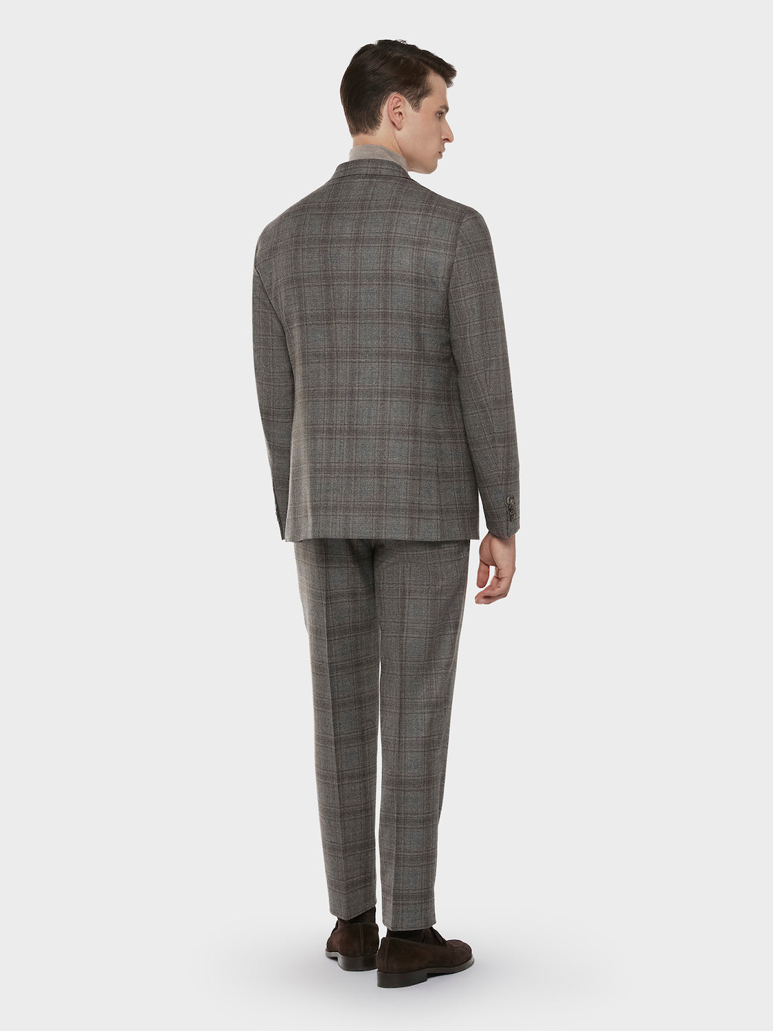 Caruso Menswear Abbigliamento Uomo Abiti Abito aida in principe di galles di lana zeelander marrone look 3