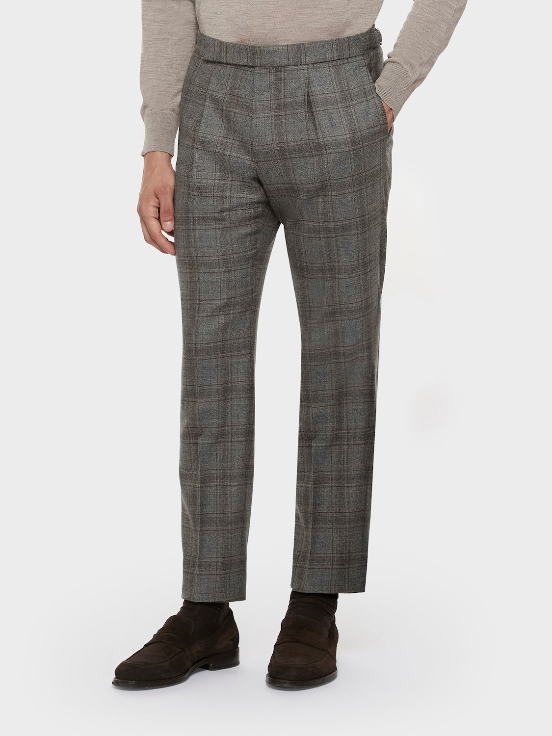 Caruso Menswear Abbigliamento Uomo Abiti Abito aida in principe di galles di lana zeelander marrone look 4