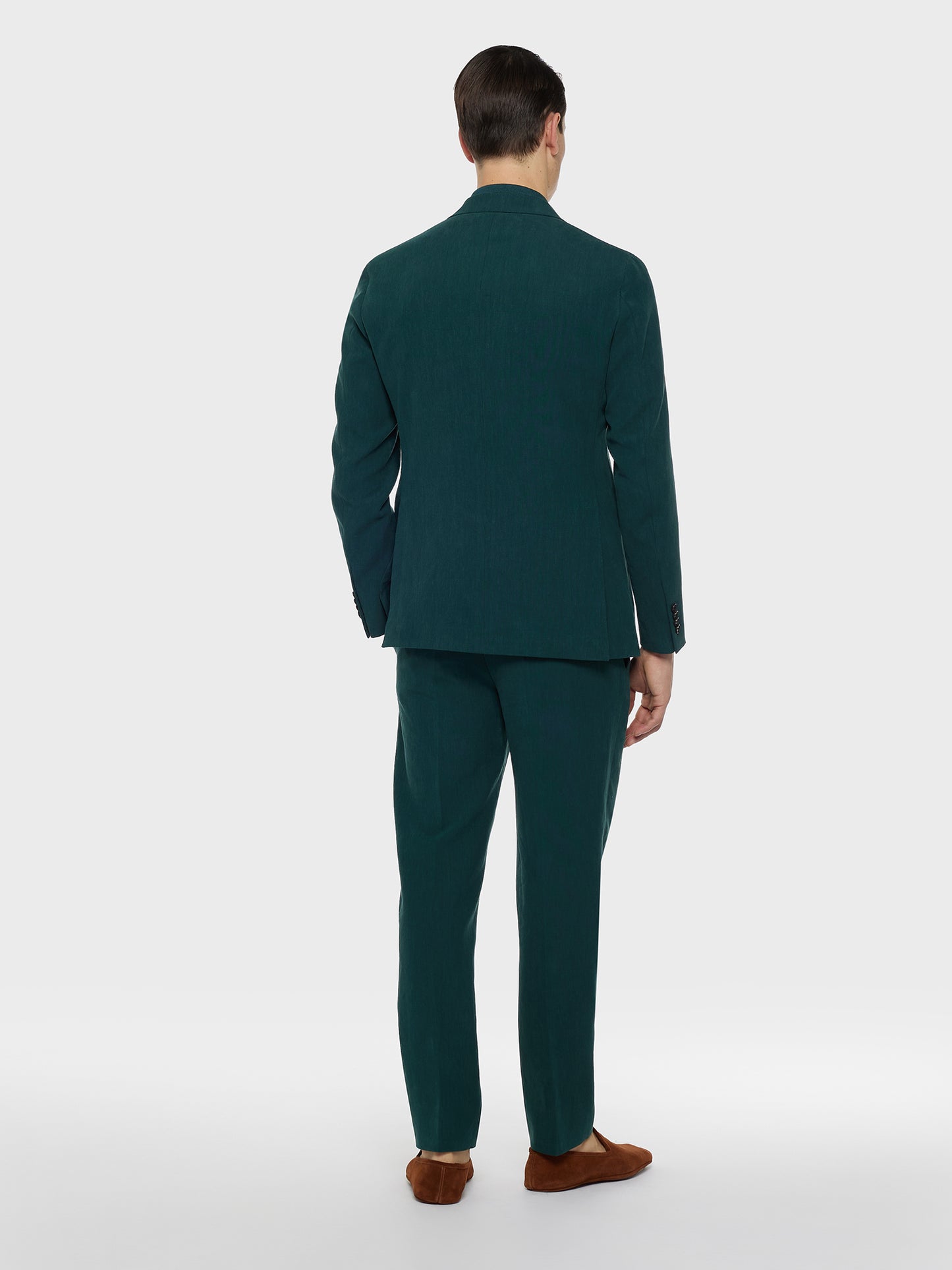 Abito aida doppiopetto in lino verde