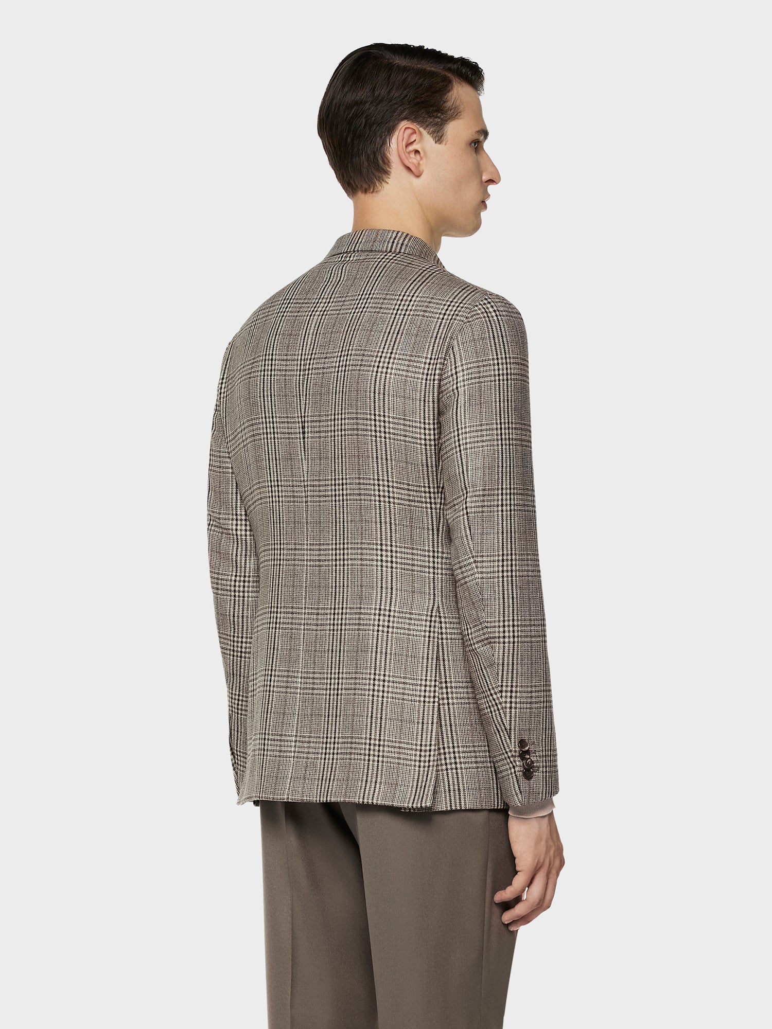 Caruso Menswear Abbigliamento Uomo Giacche Giacca aida doppiopetto in seta, lana e cashmere a quadri look 4