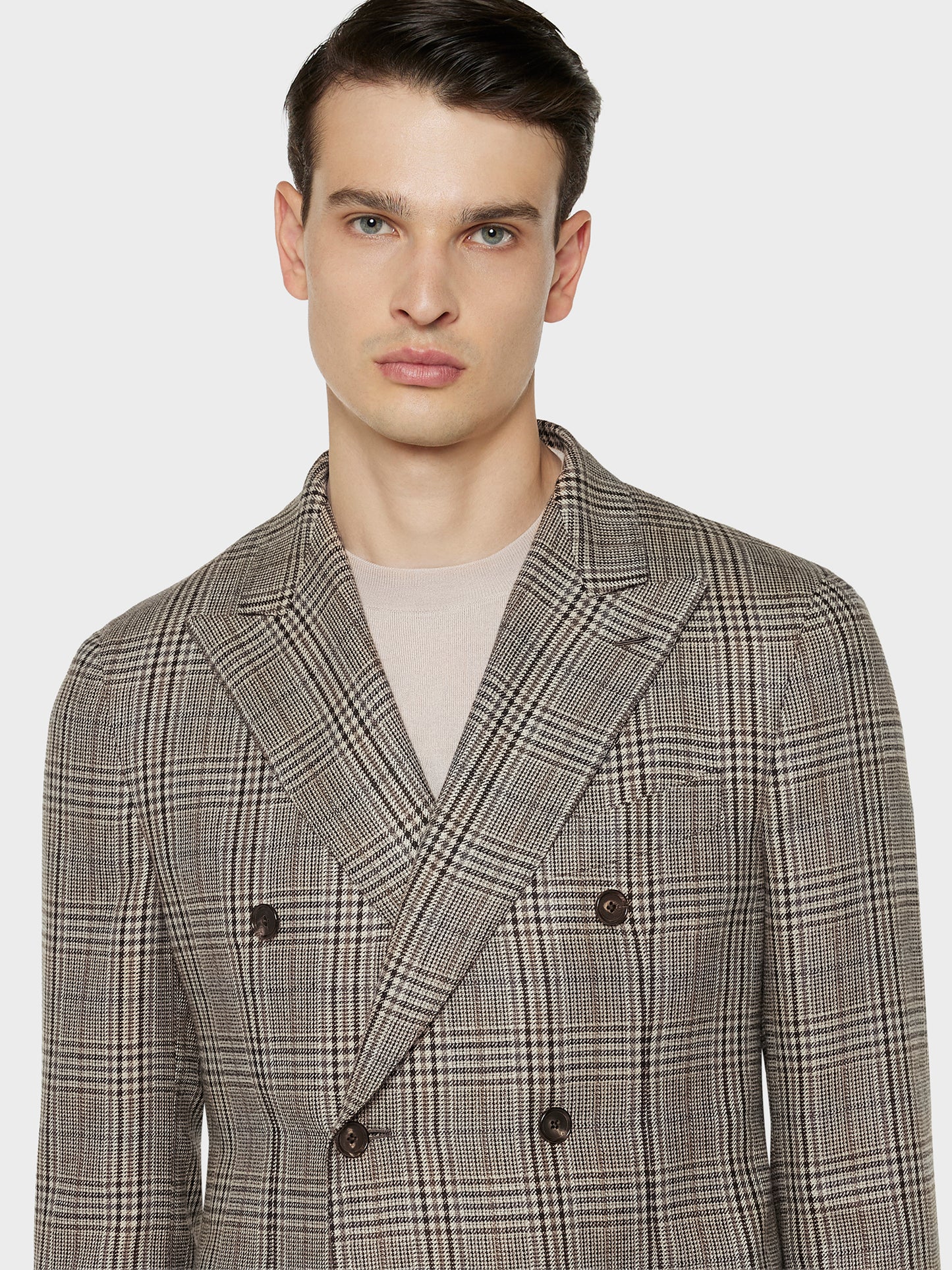 Caruso Menswear Abbigliamento Uomo Giacche Giacca aida doppiopetto in seta, lana e cashmere a quadri look 5