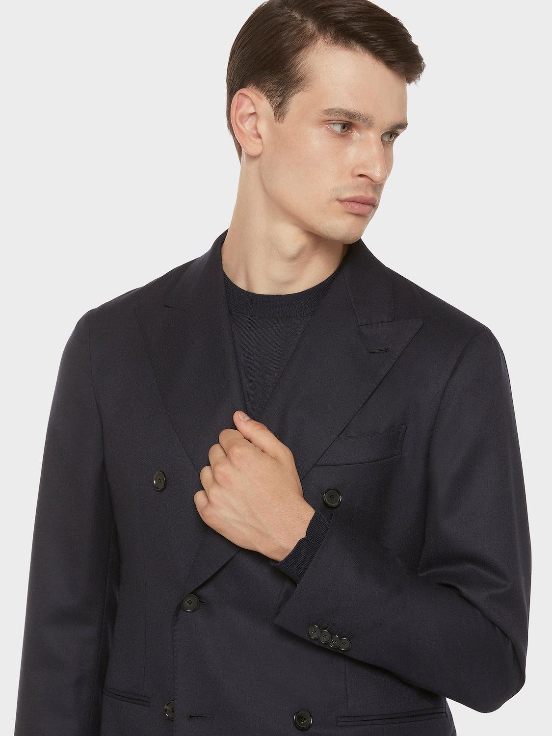 Caruso Menswear Abbigliamento Uomo Giacche Giacca aida doppiopetto in flanella di lana blu look 5