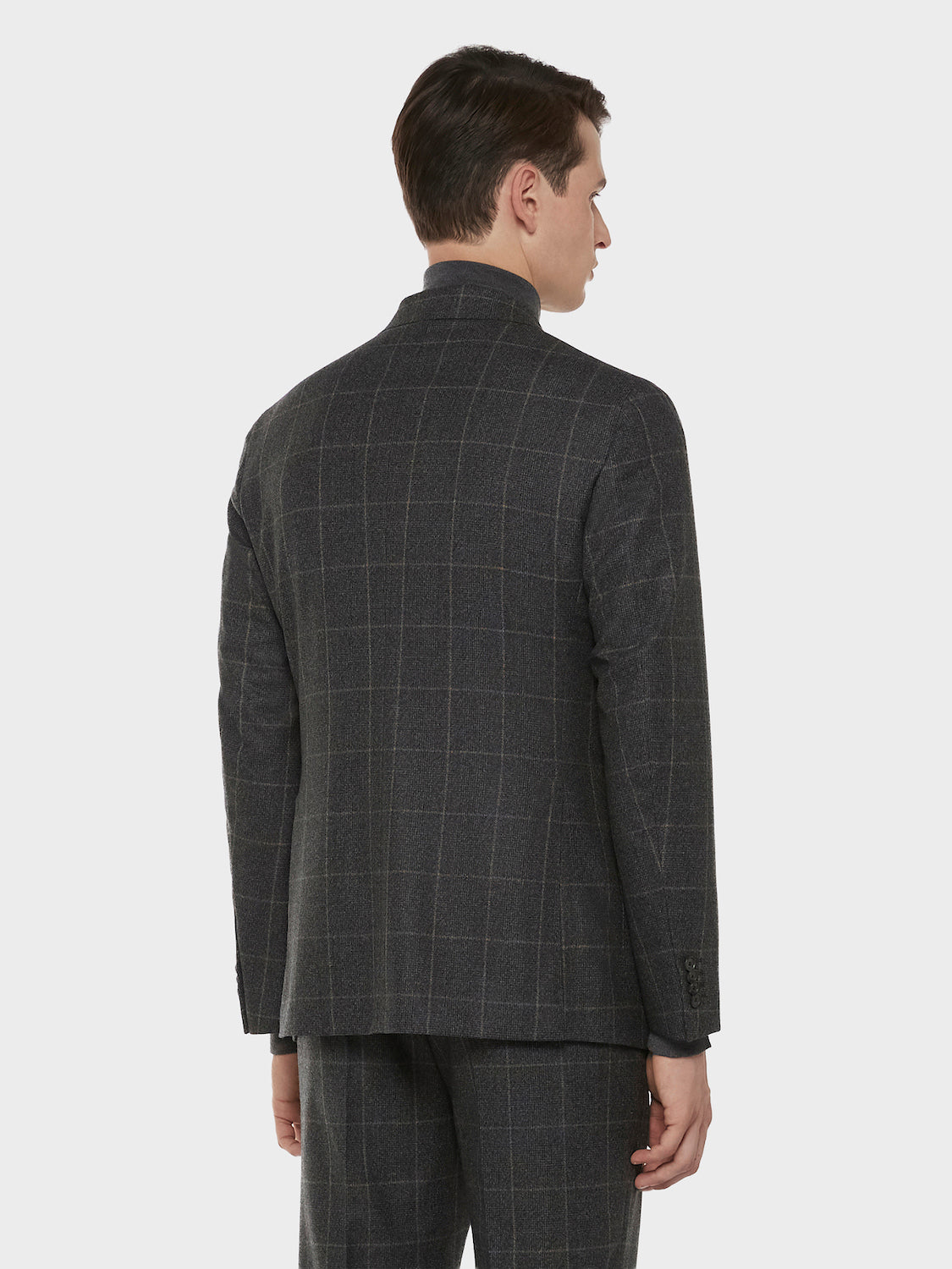 Caruso Menswear Abbigliamento Uomo Giacche Giacca  aida doppiopetto in lana 180s' principe di galles grigia look 4