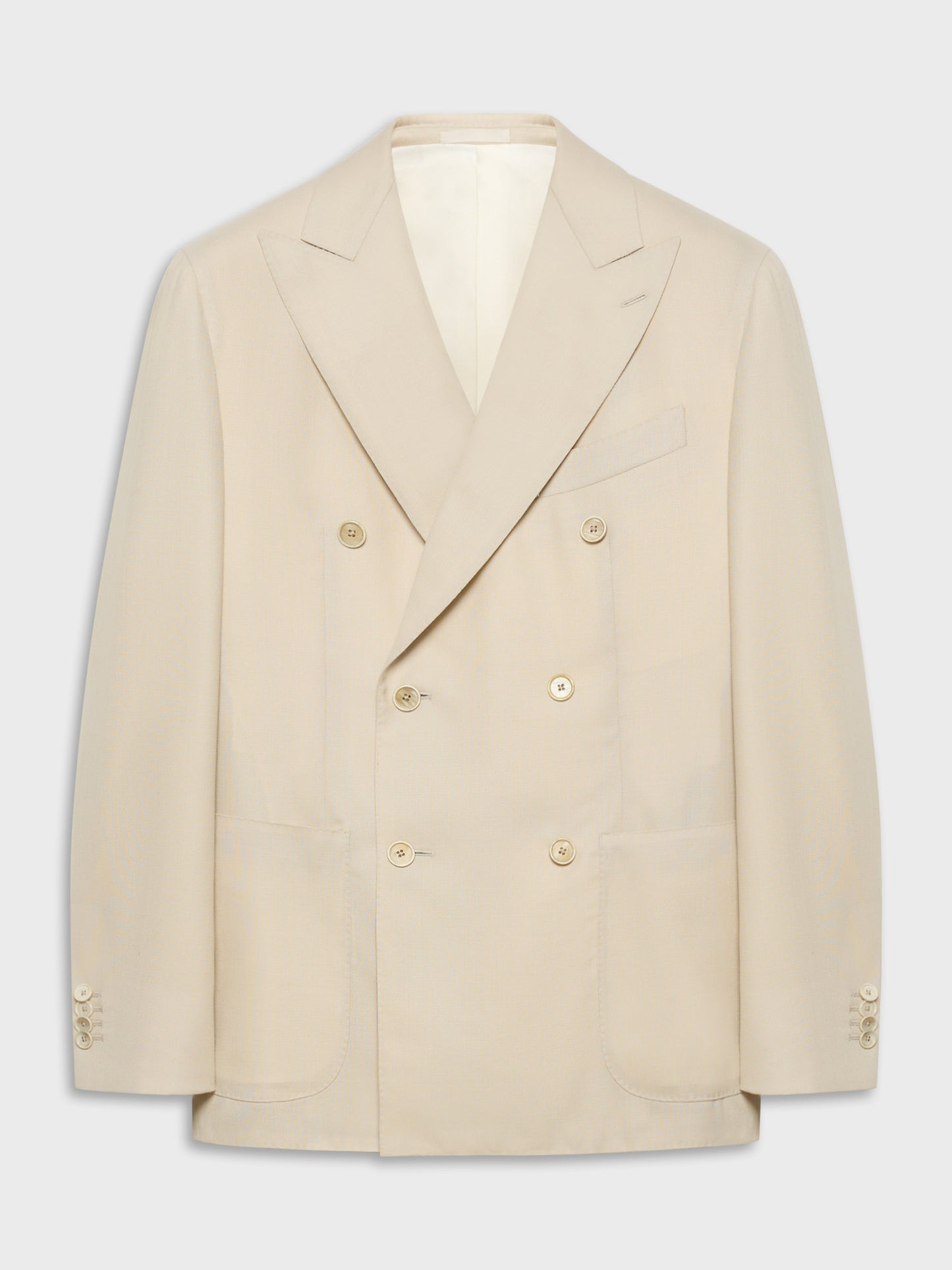 Milk white double-breasted Aida jacket in wool