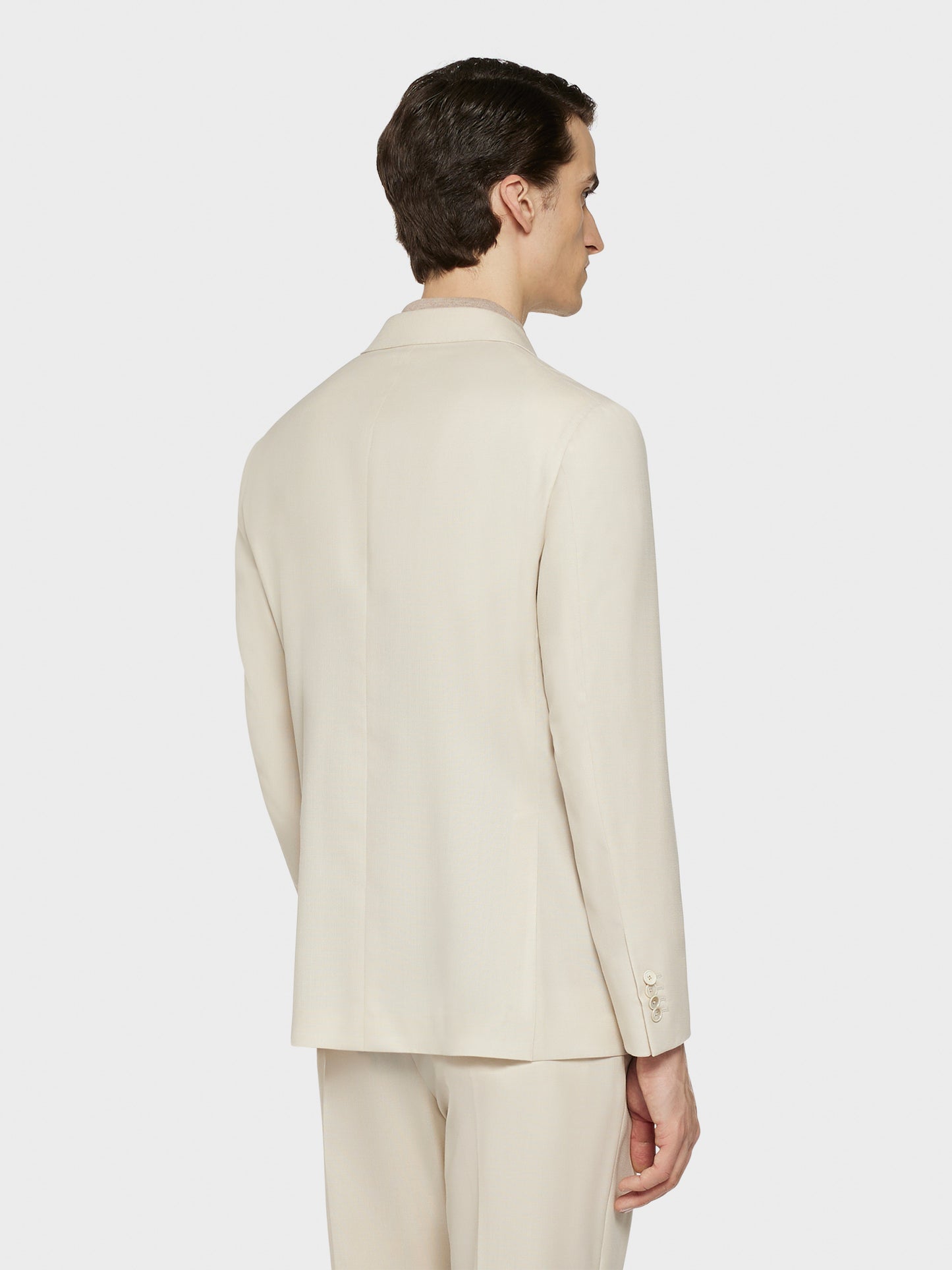 Milk white double-breasted Aida jacket in wool