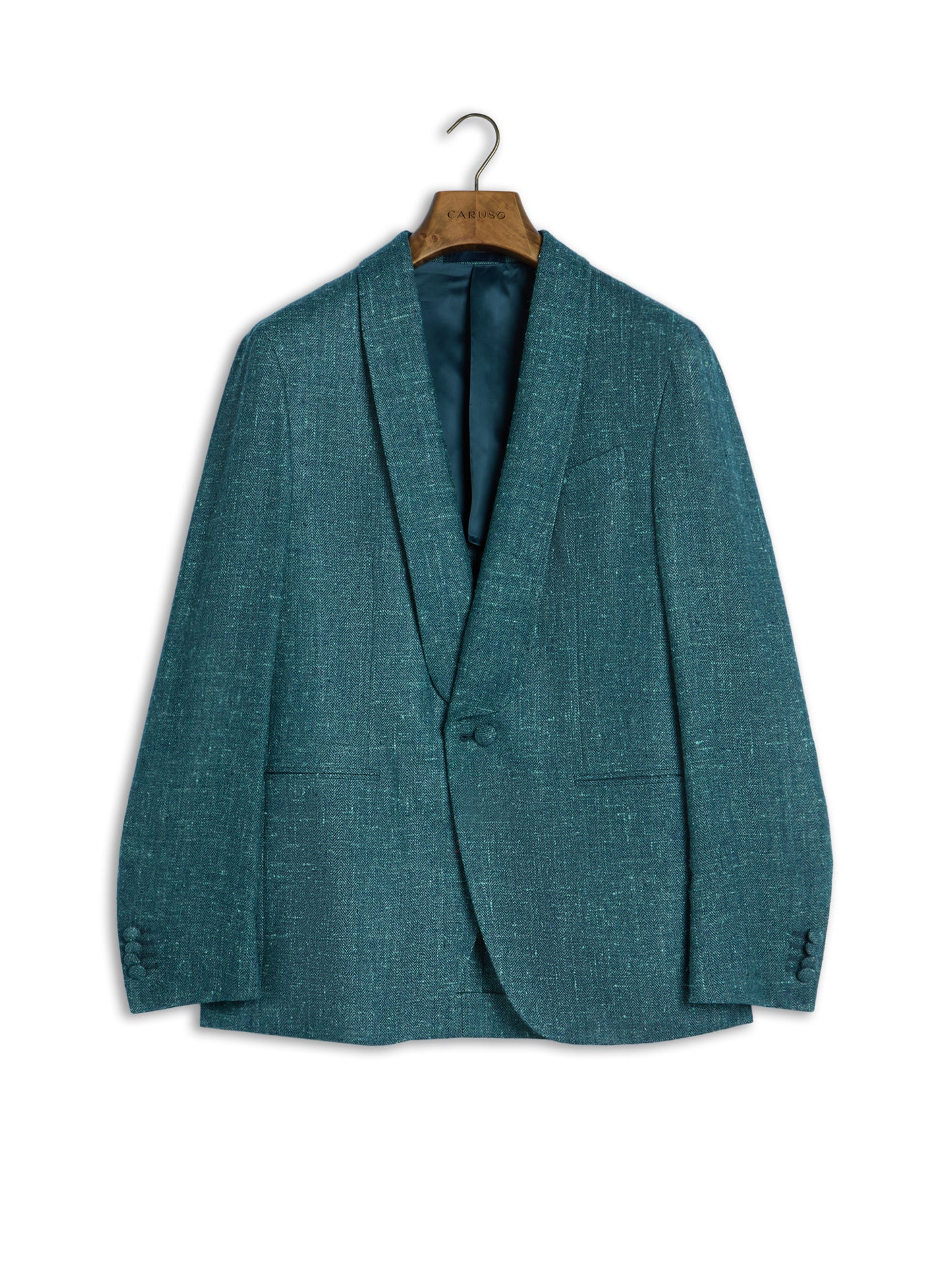 Giacca Aida monopetto in seta, lana e cashmere verde