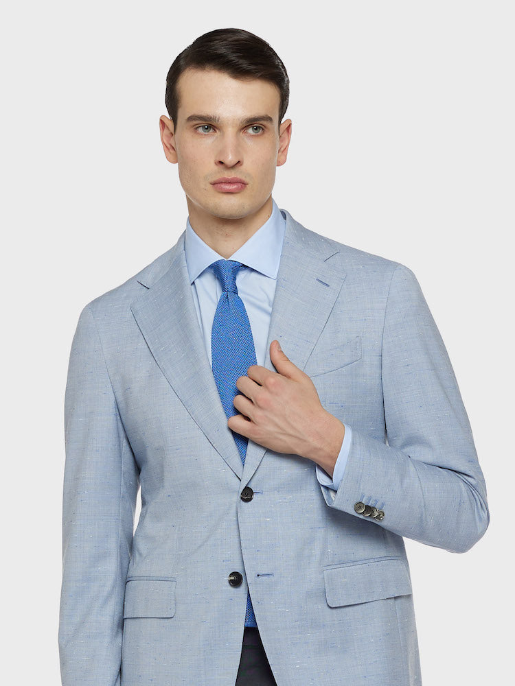 Light Blue Aida Jacket in Wool and Silk