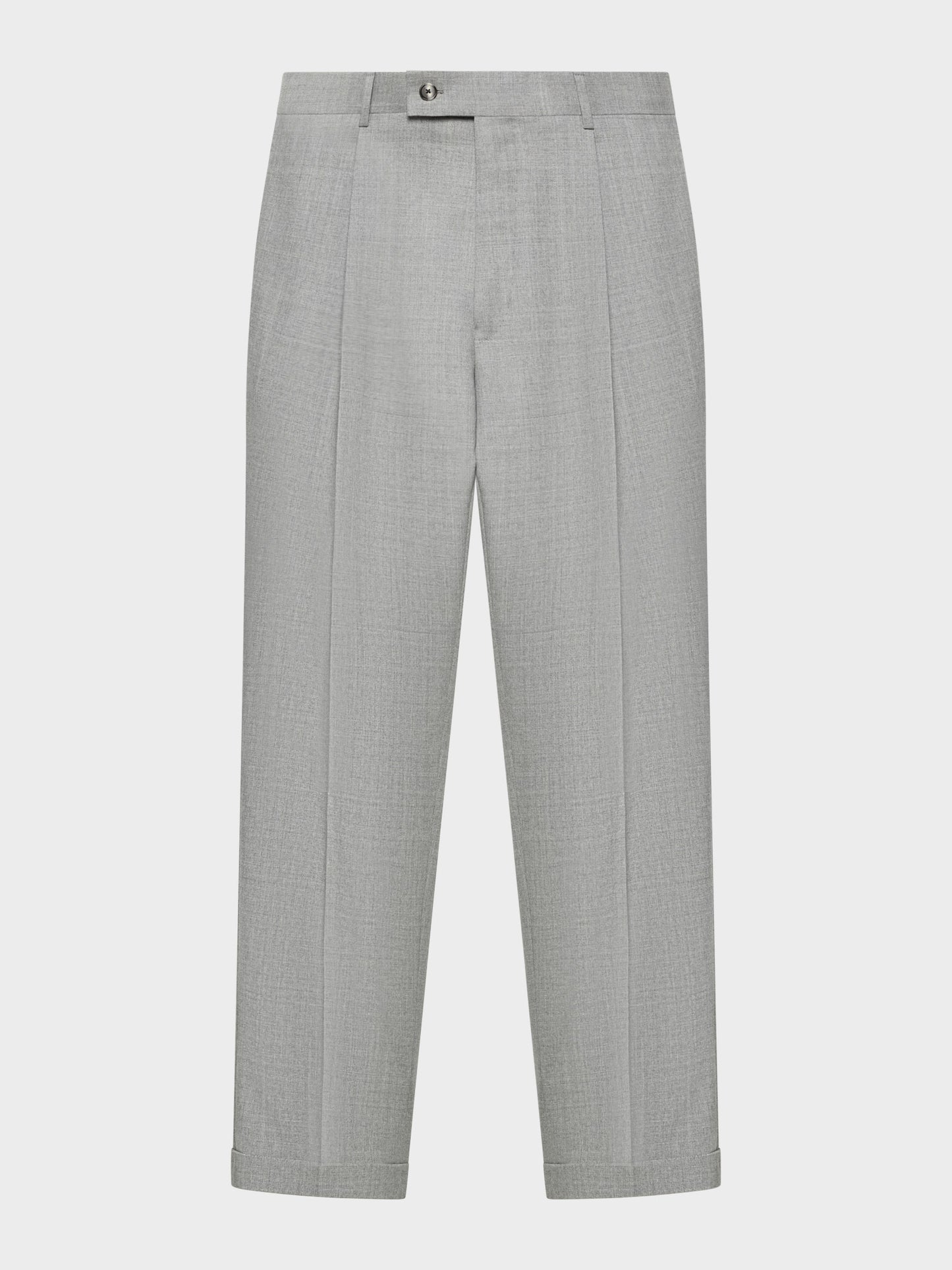 Pantalone carrot-fit in lana grigio