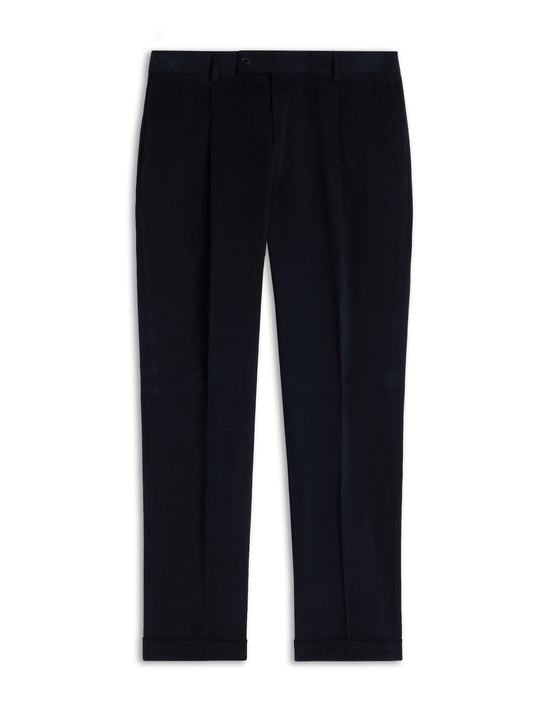 Carrot-fit trousers in blue cotton gabardine