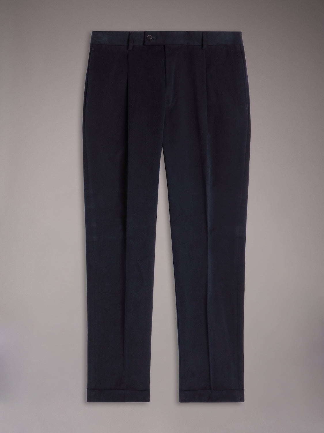 Pantalone carrot fit in gabardina di cotone blu