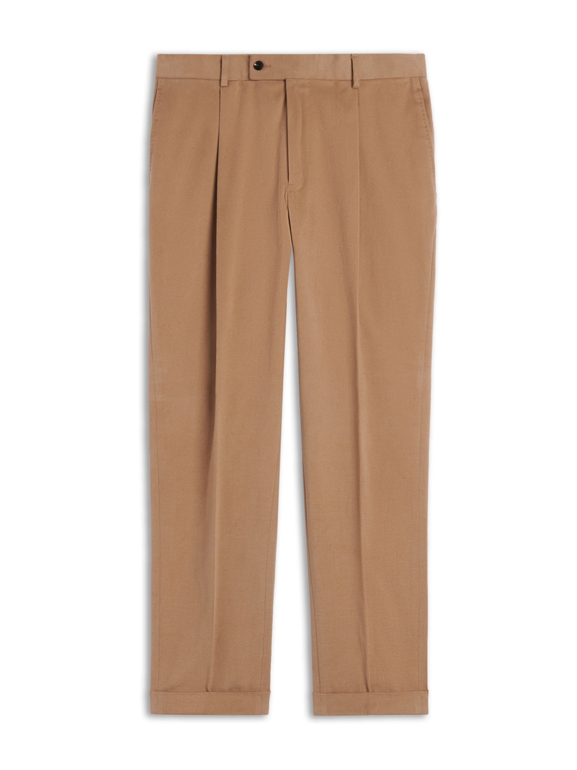 Pantalone carrot fit in gabardina di cotone beige