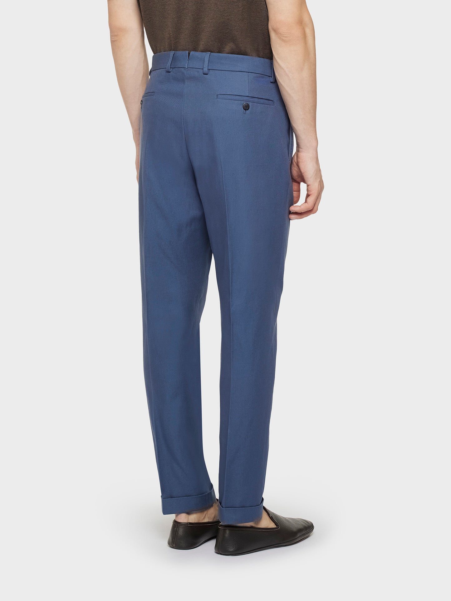 Carrot-fit trousers in blue cotton