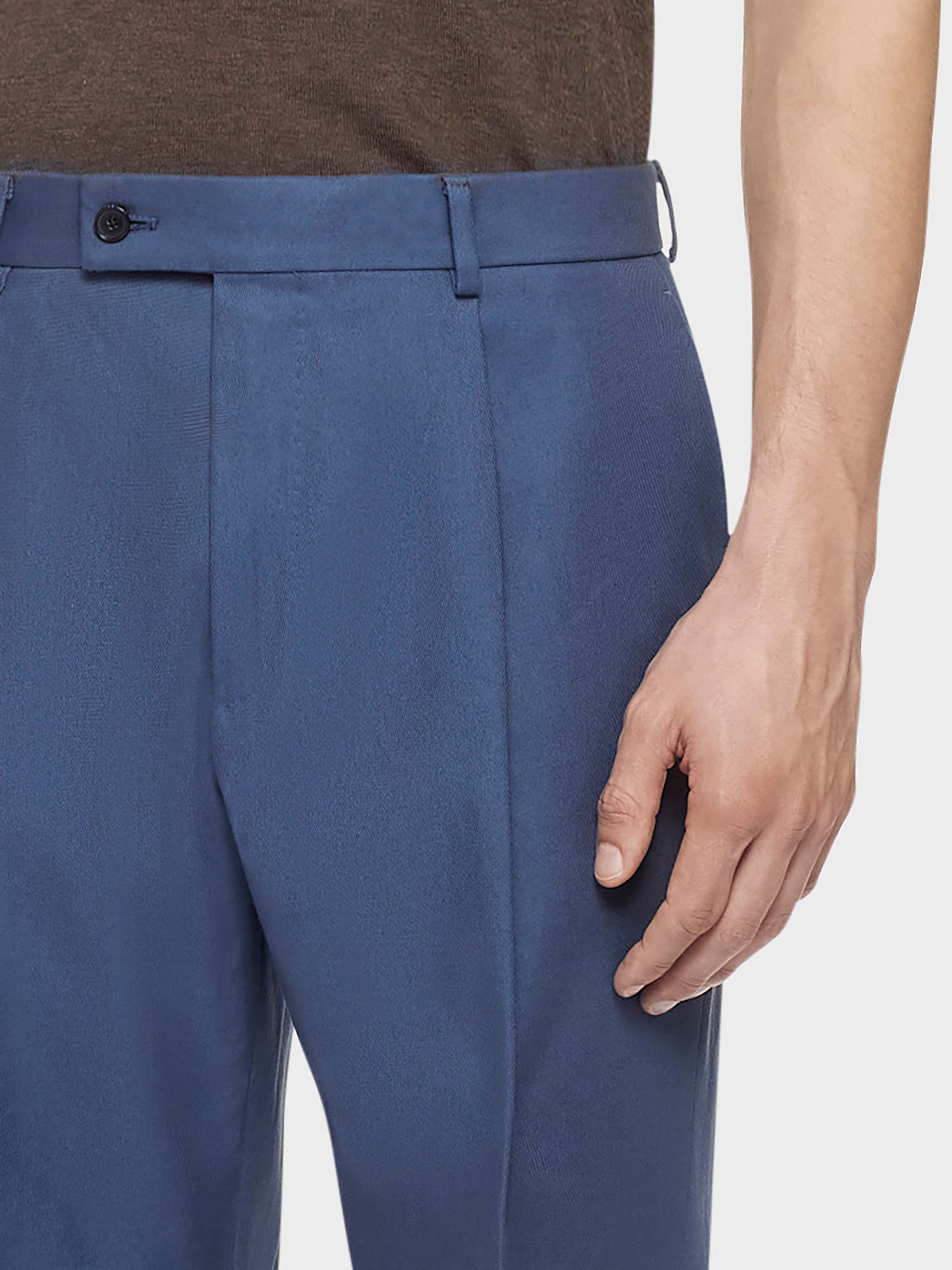 Carrot-fit trousers in blue cotton