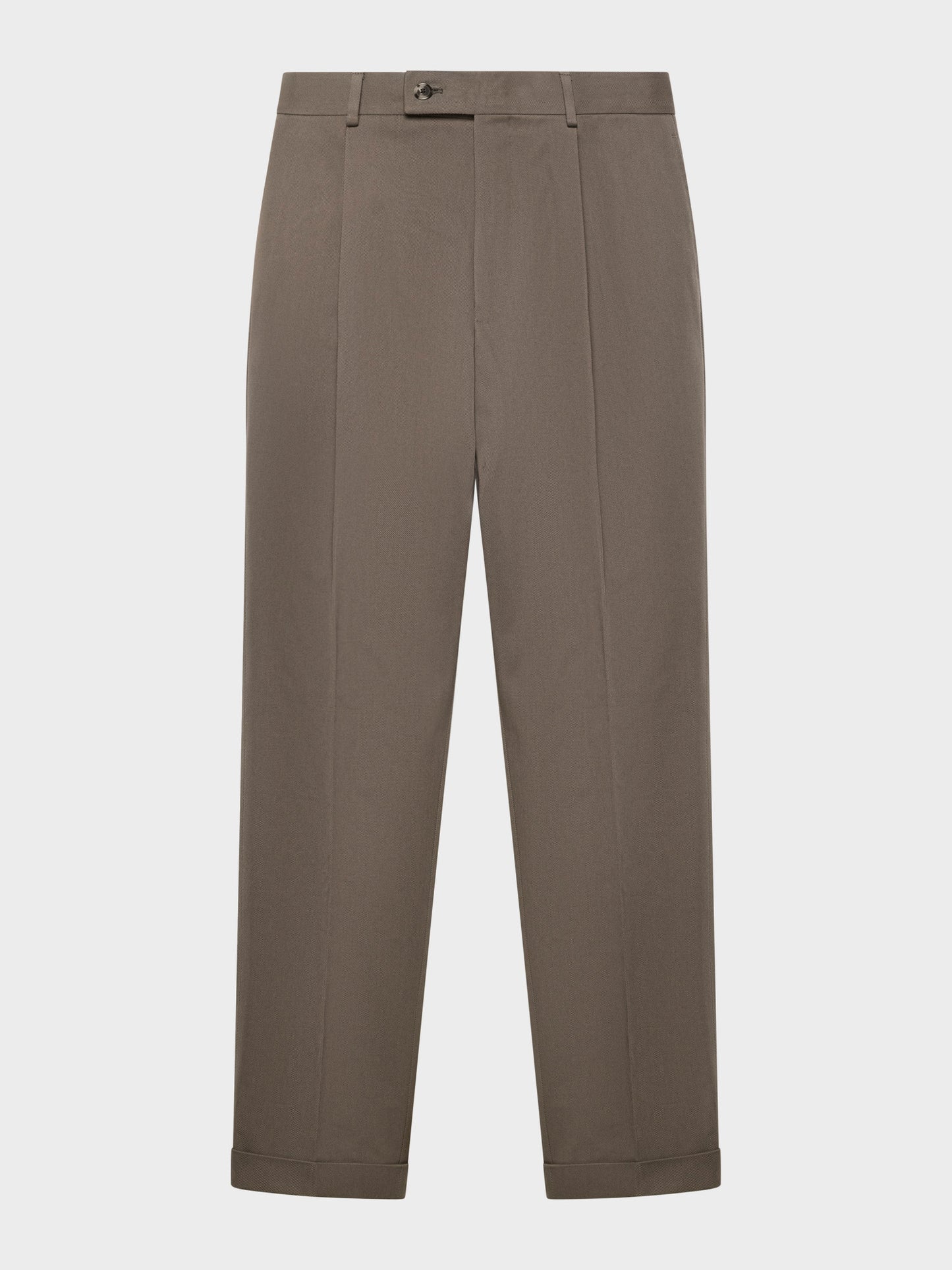 Pantalone carrot-fit in cotone marrone