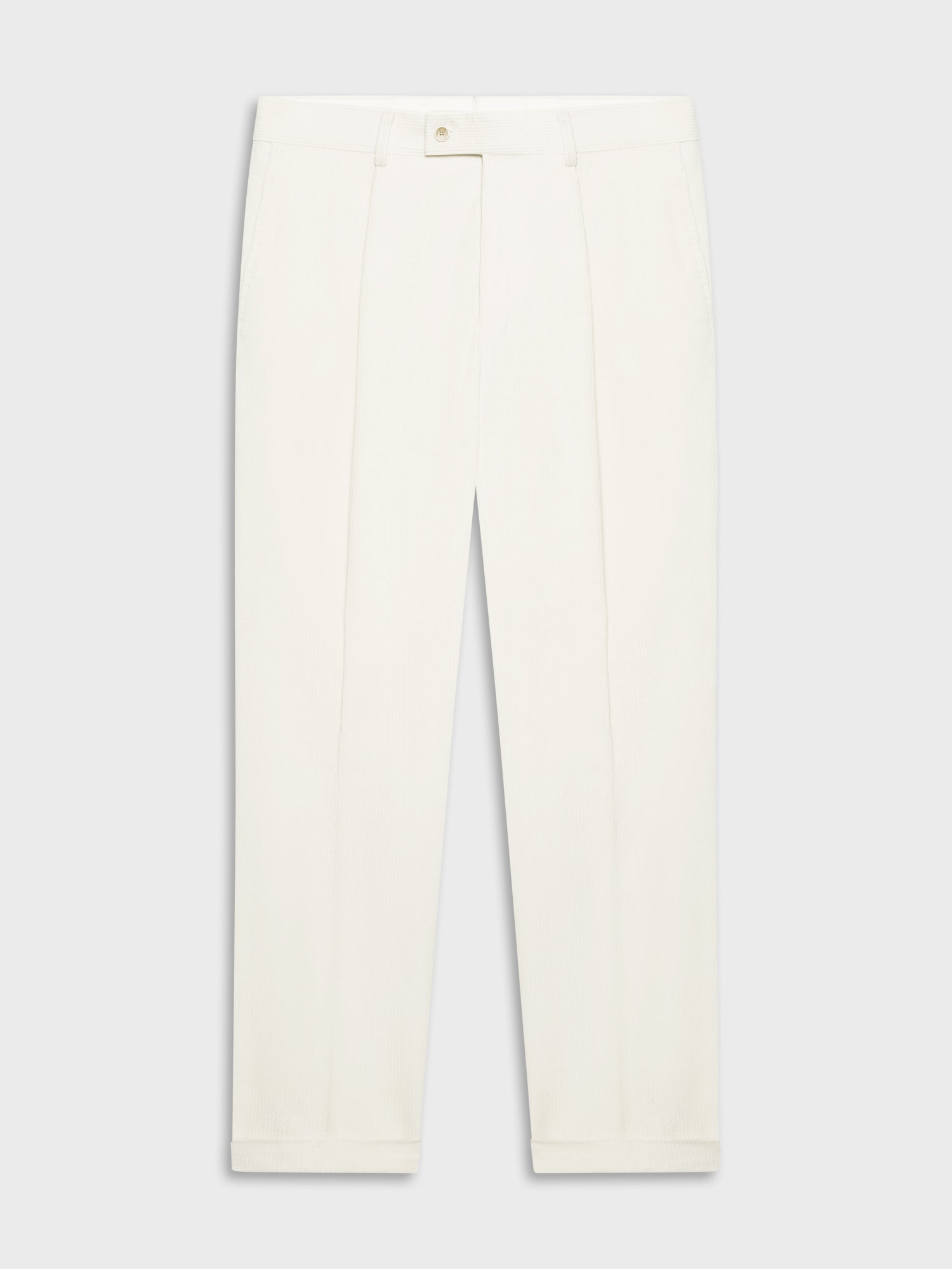 Caruso Menswear Abbigliamento Uomo Pantaloni Pantalone carrot fit in velluto di cotone a coste bianco look 2