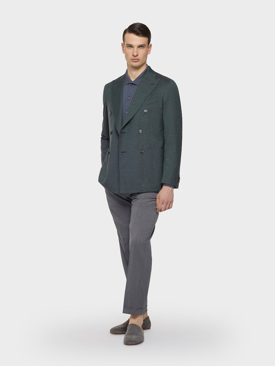 Carrot Fit Trousers in Zeelander Wool Gray